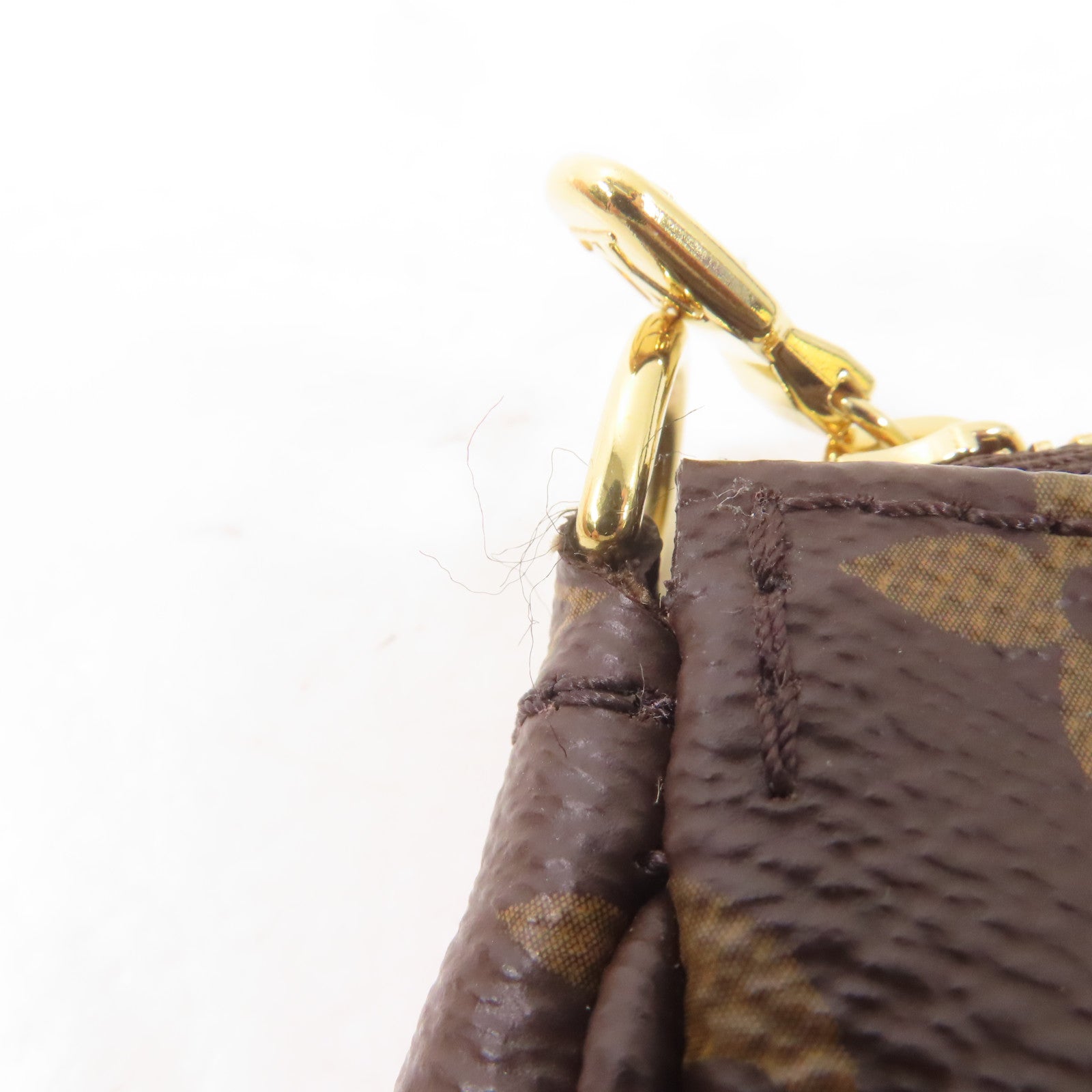 LOUIS VUITTON Monogram Multi Pochette Accessoires金扣手挽肩背兩用袋啡色