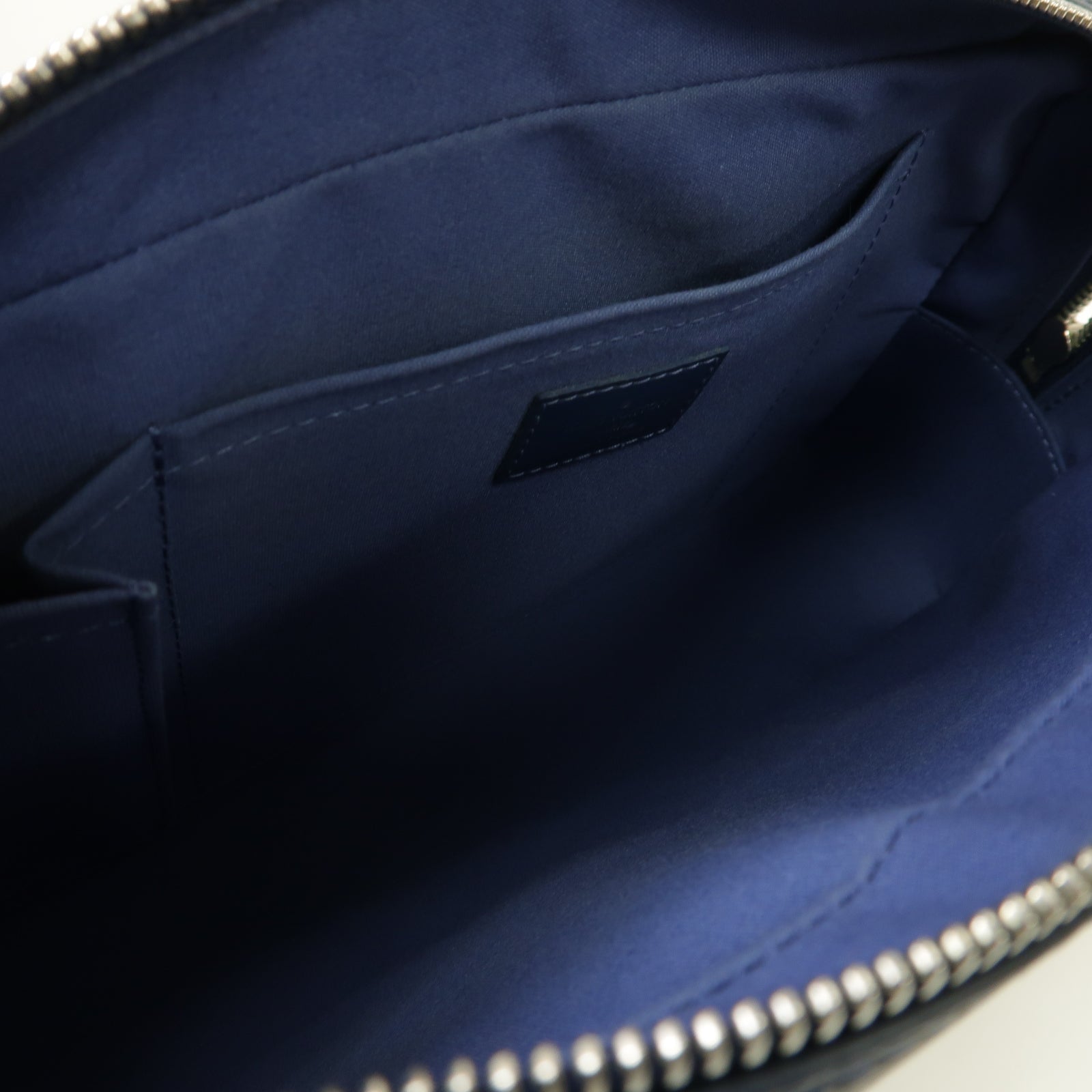 LOUIS VUITTON Epi Vivienne Long MM銀扣手挽袋藍色