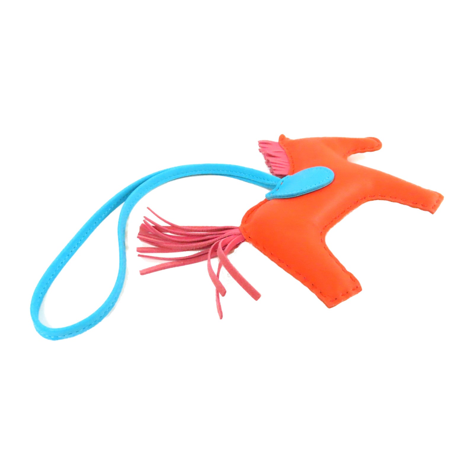 HERMES **【激減優惠】Swift皮革Rodeo MM掛飾Charm橙色