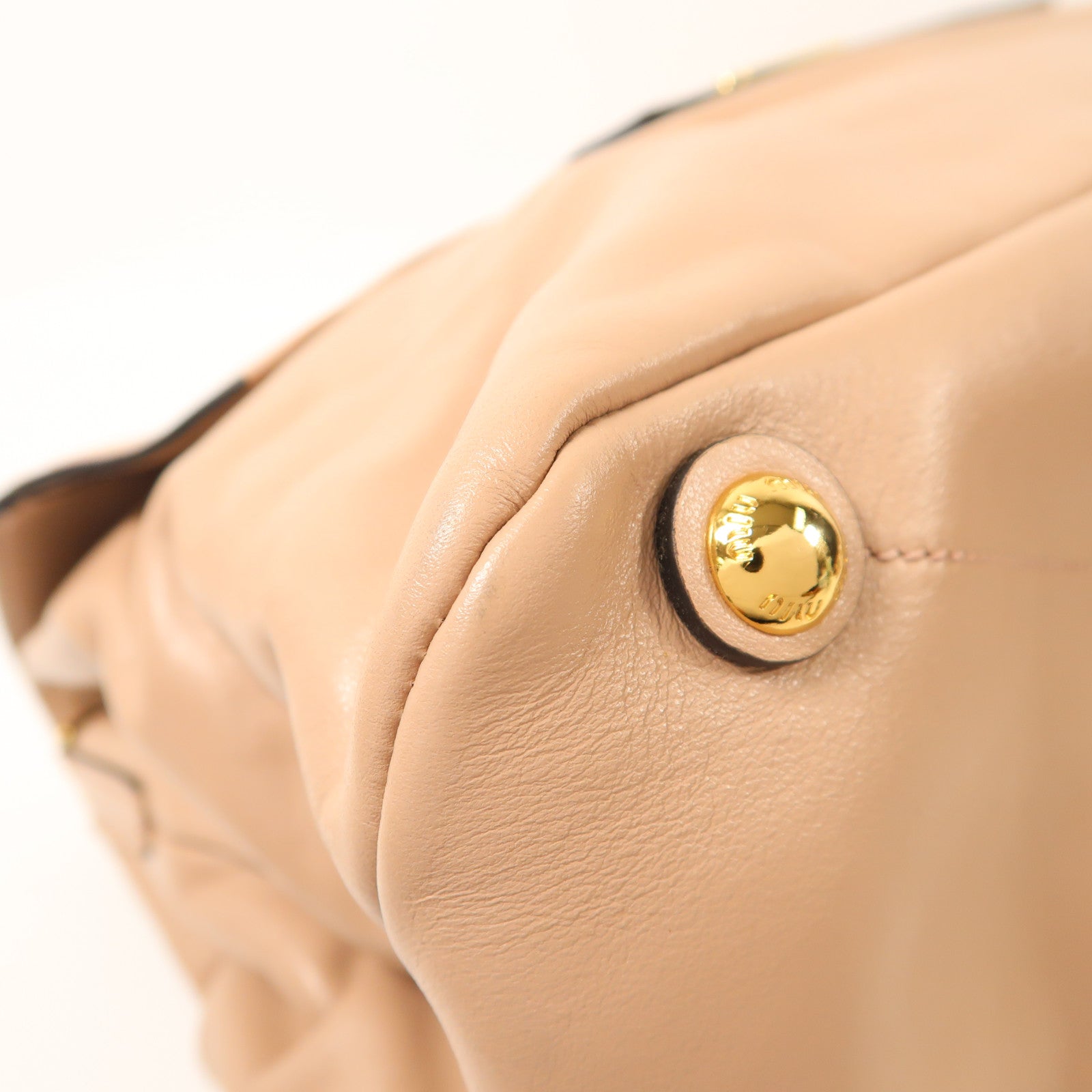 Miu Miu 【激減優惠】牛皮皮革2 Way Shoulder金扣手挽肩背兩用袋