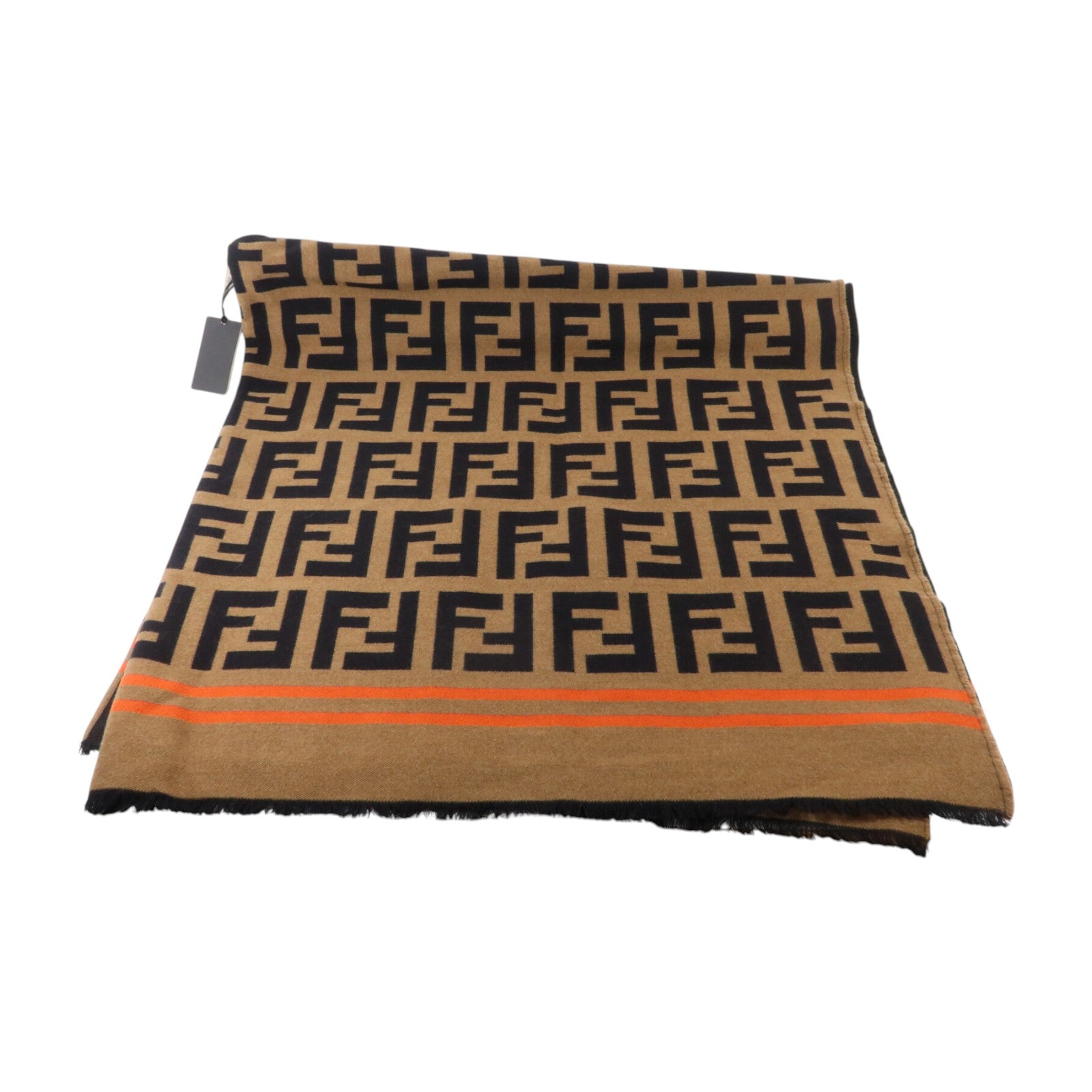 FENDI 羊毛/絲質FF Logo Poncho披肩