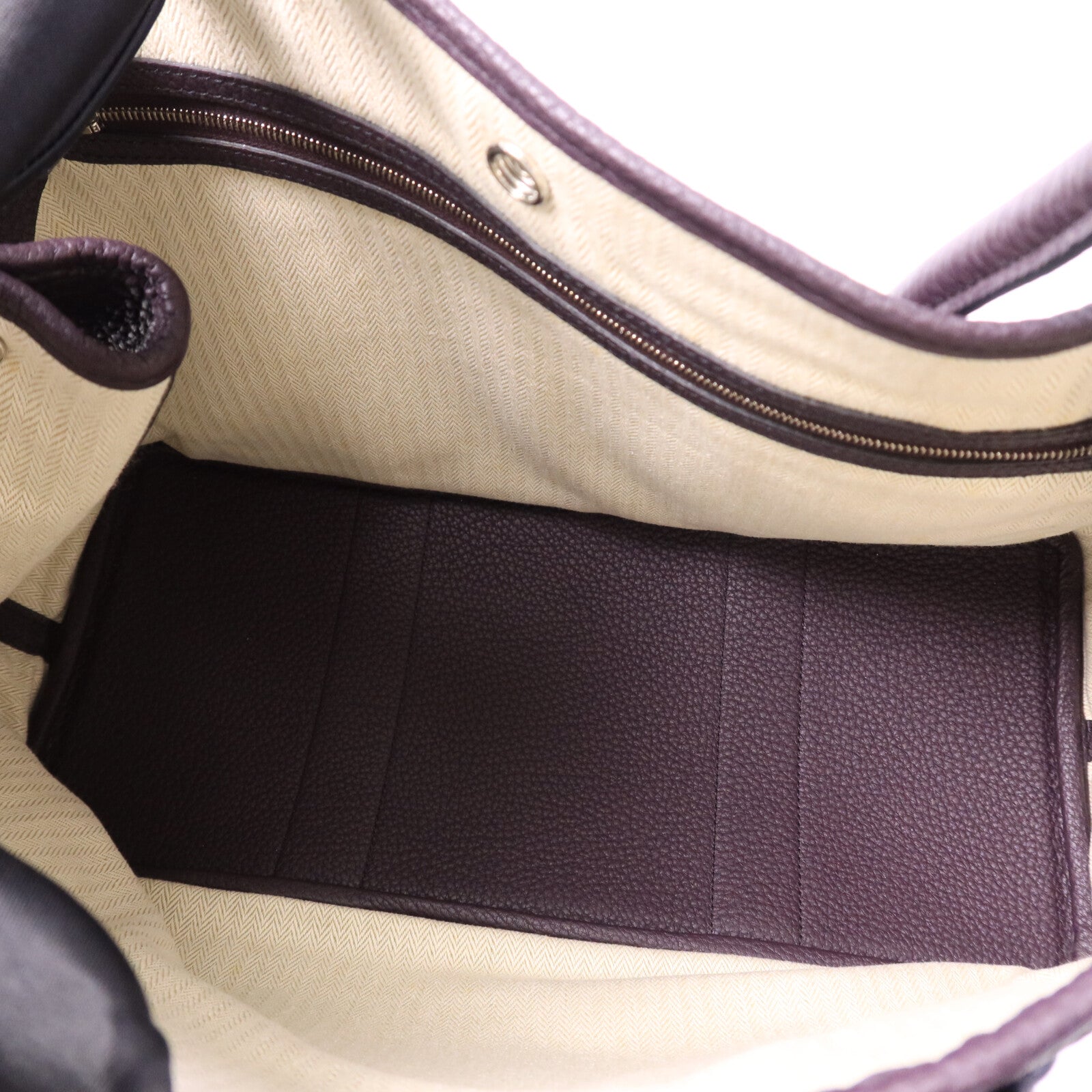 HERMES Negonda皮革Garden Party PM手挽袋Aubergine