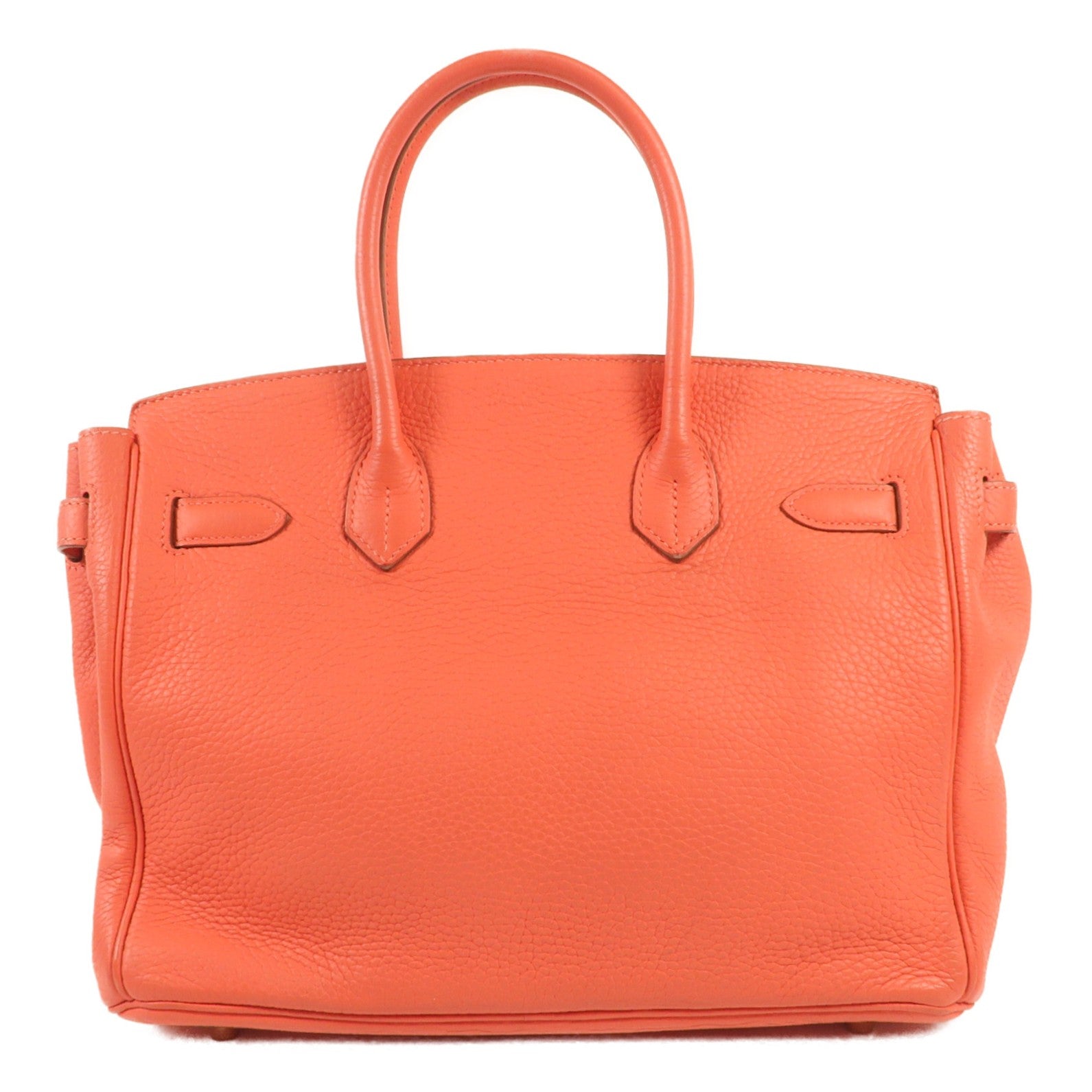 HERMES Clemence皮革Birkin 30金扣手挽袋Rouge Pivoine