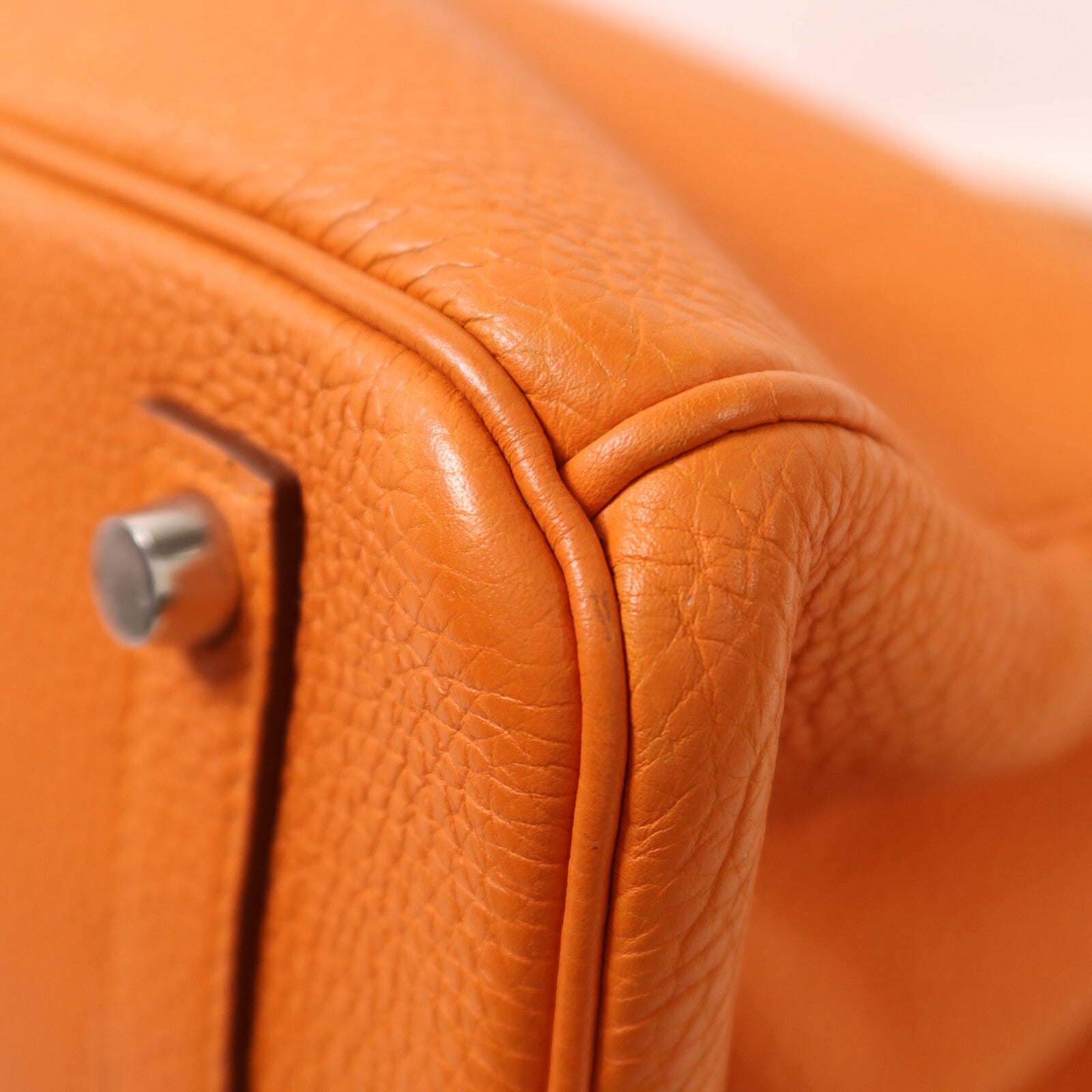 HERMES Togo皮革Birkin 35銀扣手挽袋Orange