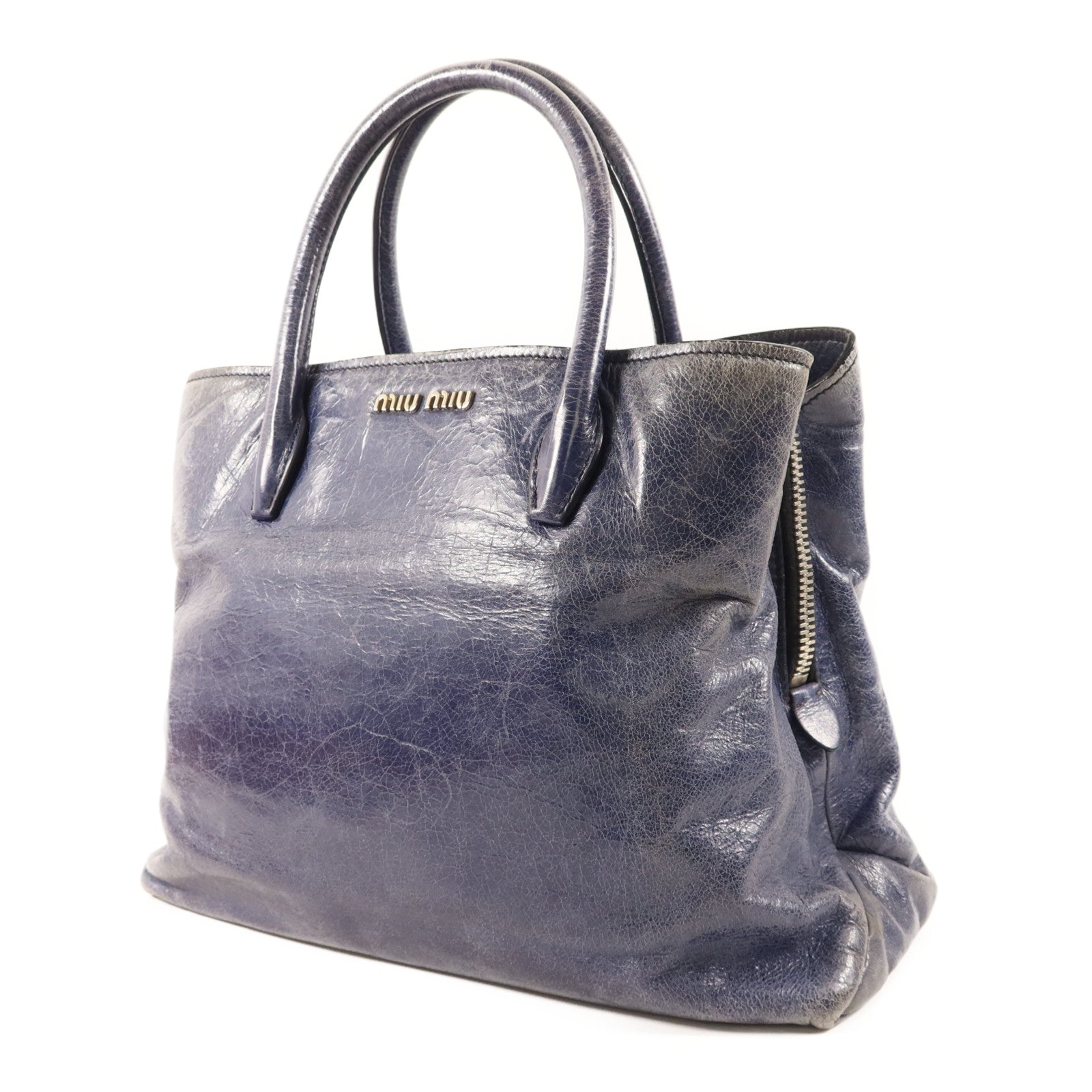Miu Miu 牛皮皮革2 Way Shoulder Bag銀扣手挽肩背兩用袋