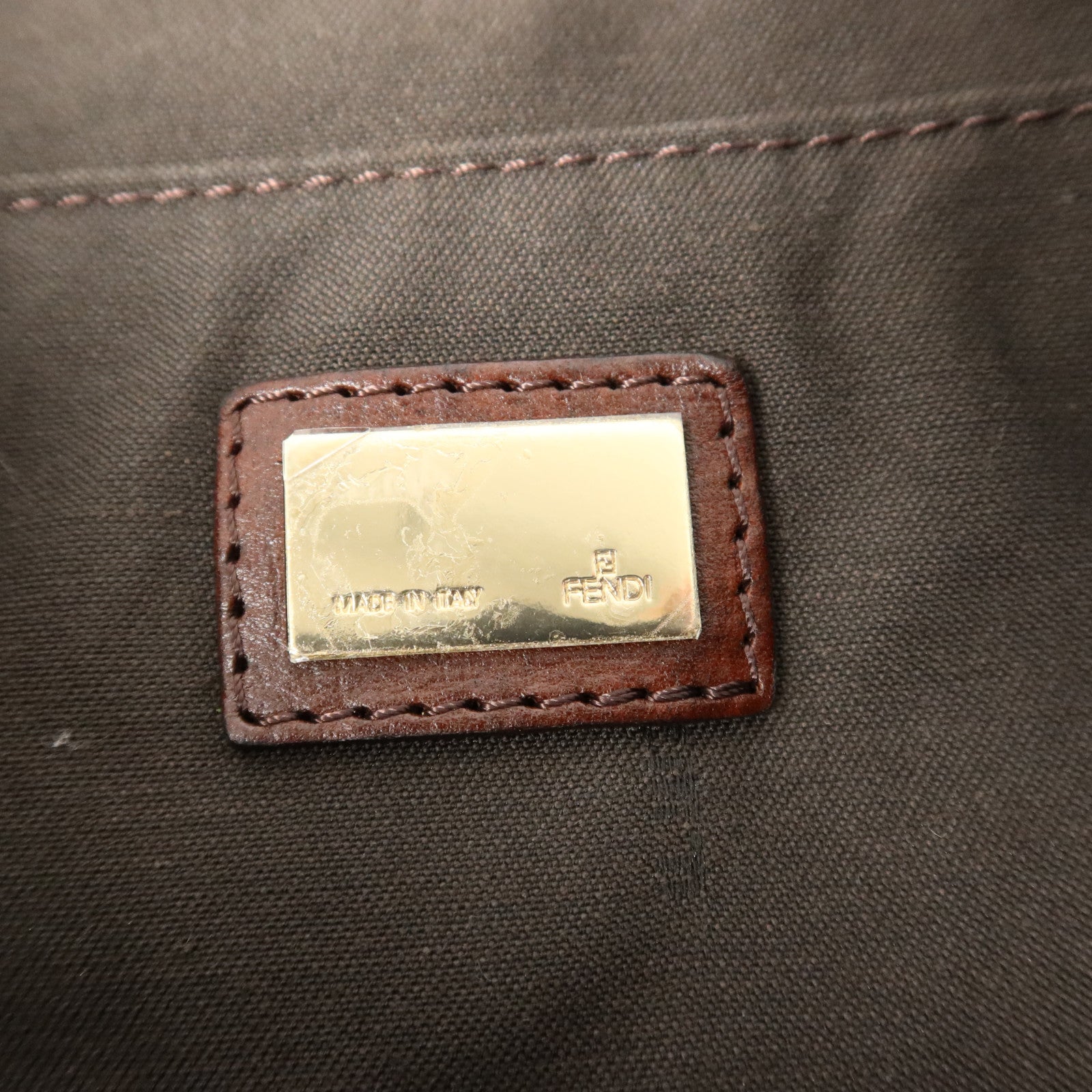 FENDI 帆布/牛皮皮革Shoulder金扣手挽肩背兩用袋