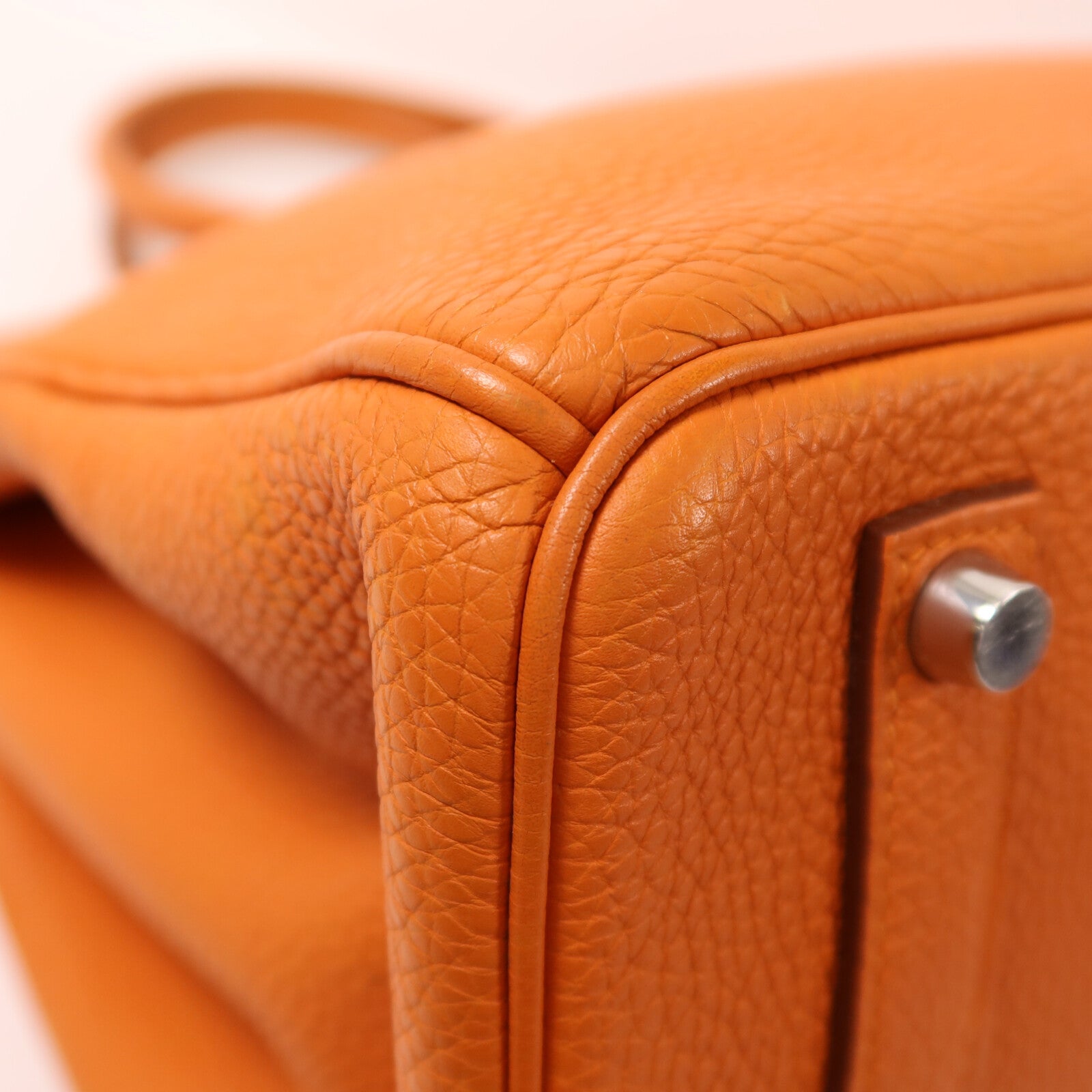 HERMES Togo皮革Birkin 35銀扣手挽袋Orange