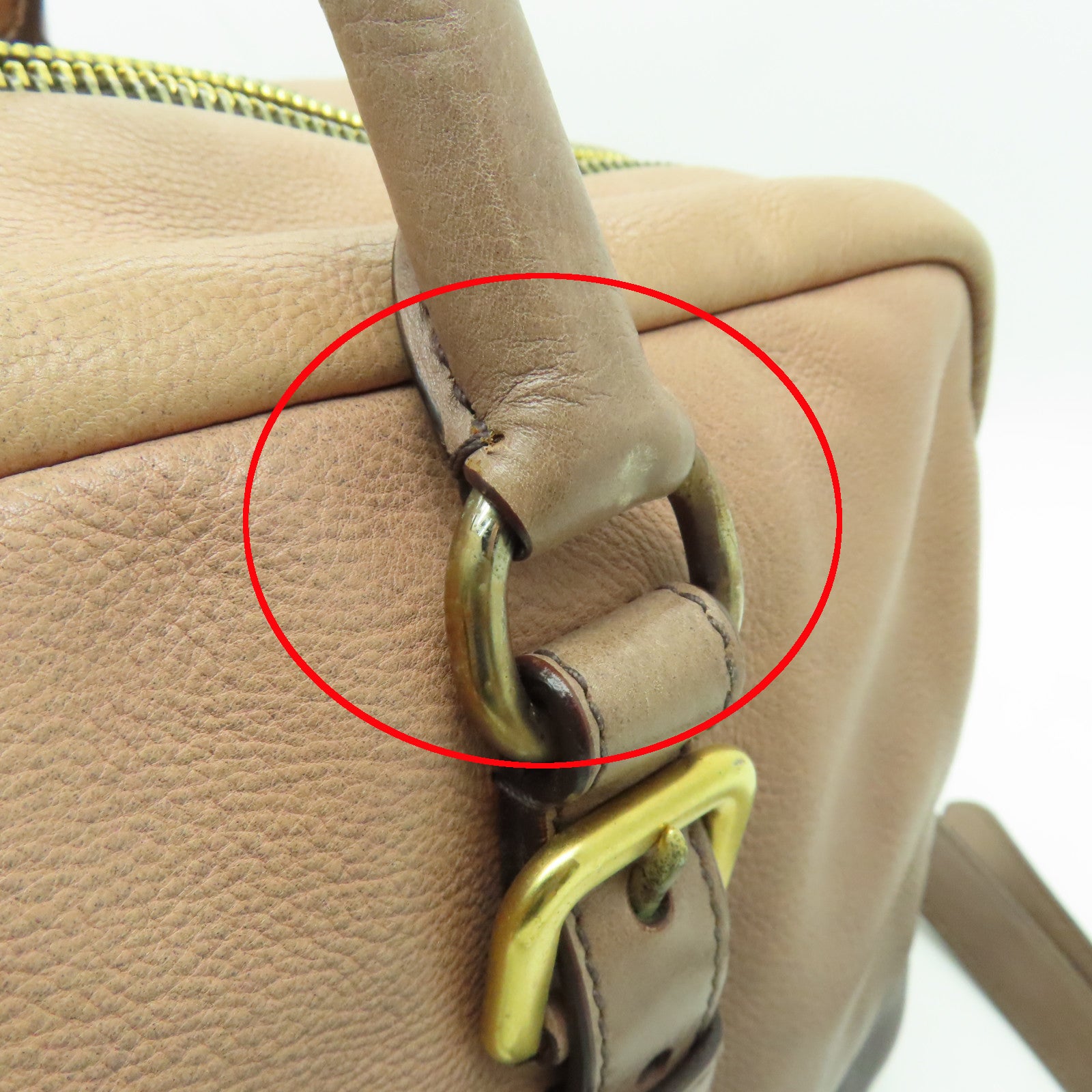 PRADA 【清倉大減價】牛皮皮革2way Shoulder Bag金扣手拿包米色/灰色