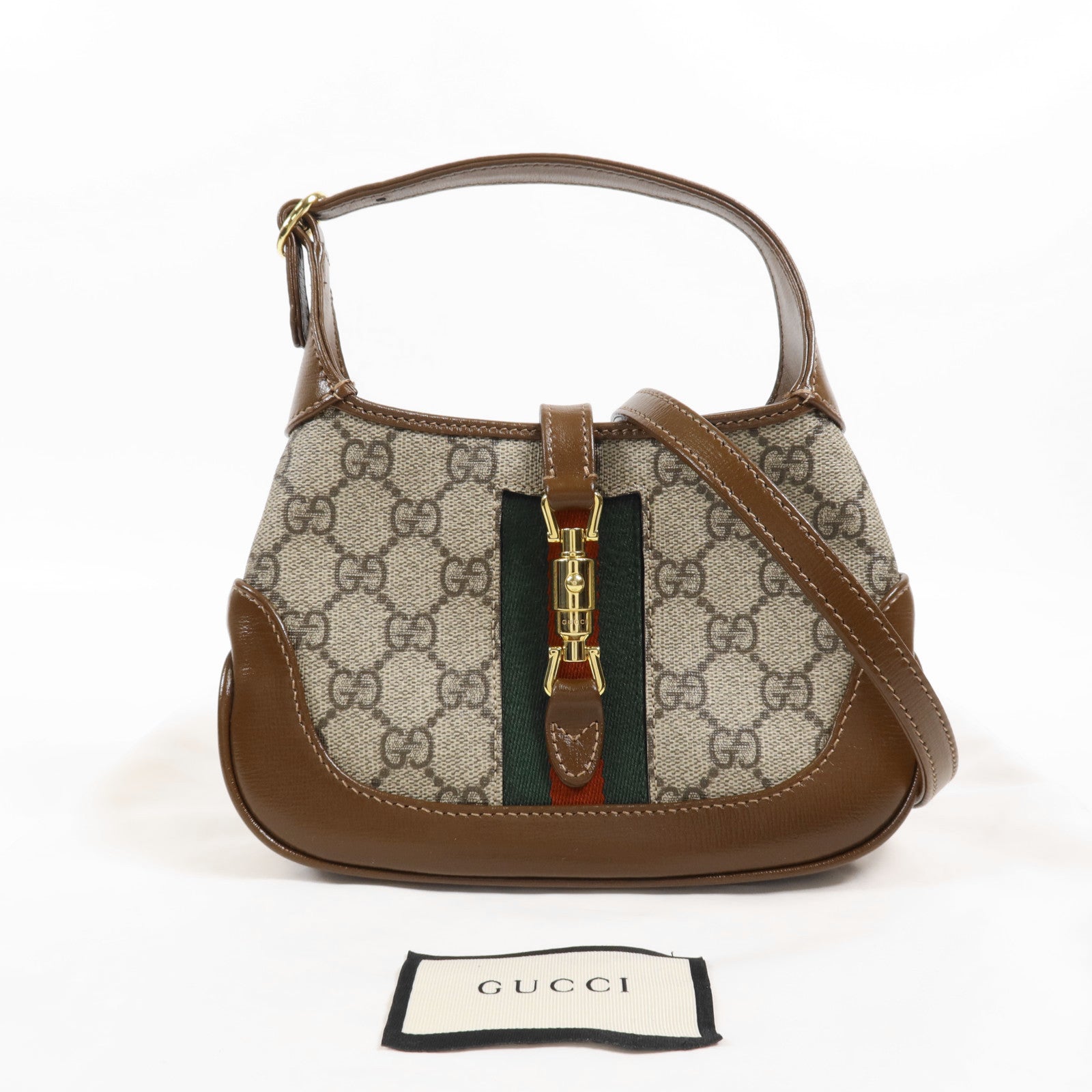 GUCCI 塗層帆布Jackie 1961 Mini Bag金扣手挽肩背兩用袋
