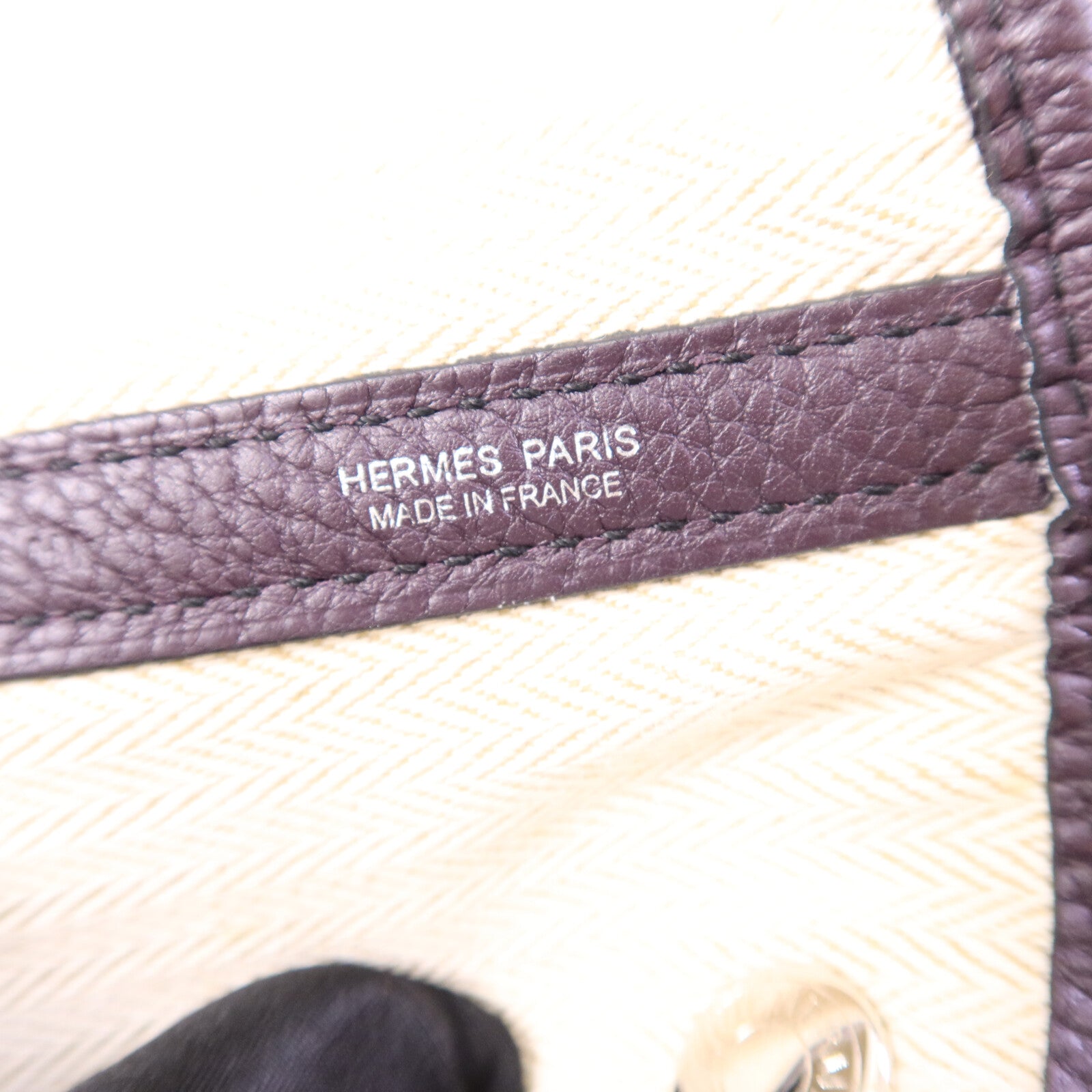 HERMES Negonda皮革Garden Party PM手挽袋Aubergine
