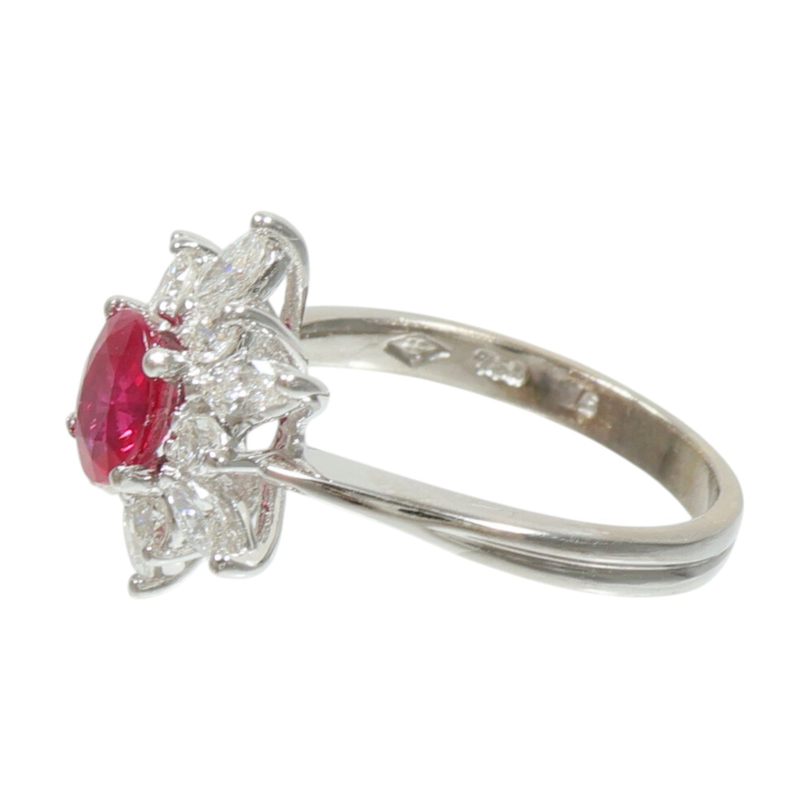 JEWELRY 18K白金Ruby Diamond Ring紅寶石/鑽石戒指