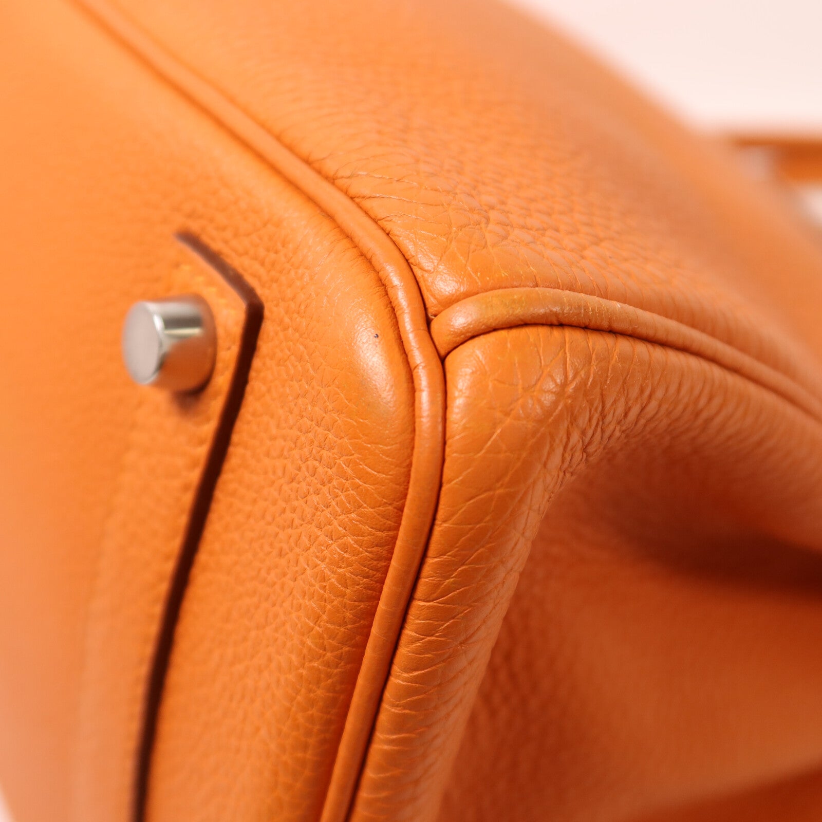 HERMES Togo皮革Birkin 35銀扣手挽袋Orange