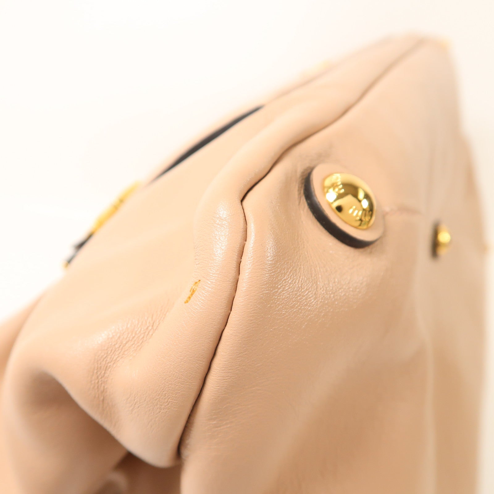 Miu Miu 【激減優惠】牛皮皮革2 Way Shoulder金扣手挽肩背兩用袋