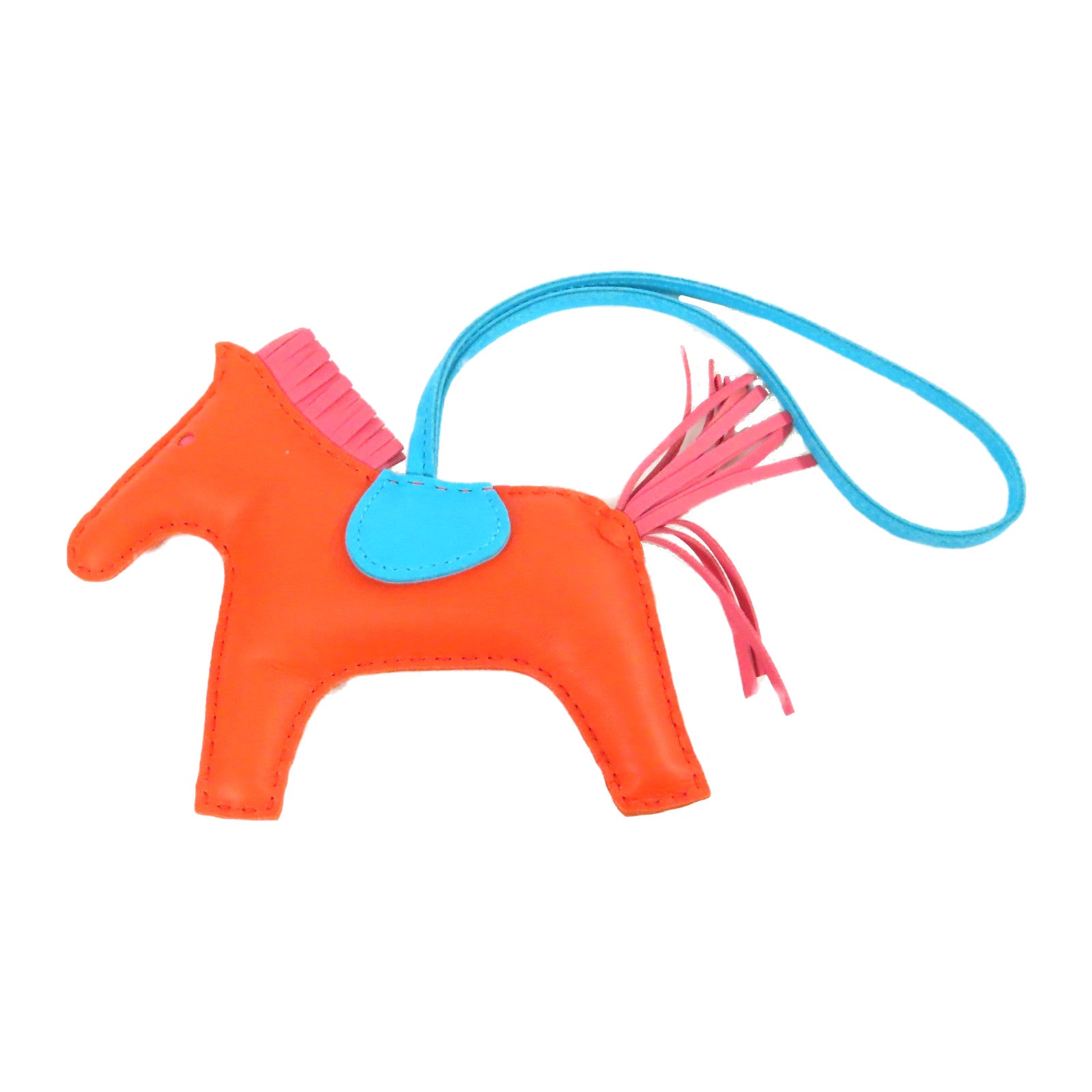 HERMES **【激減優惠】Swift皮革Rodeo MM掛飾Charm橙色