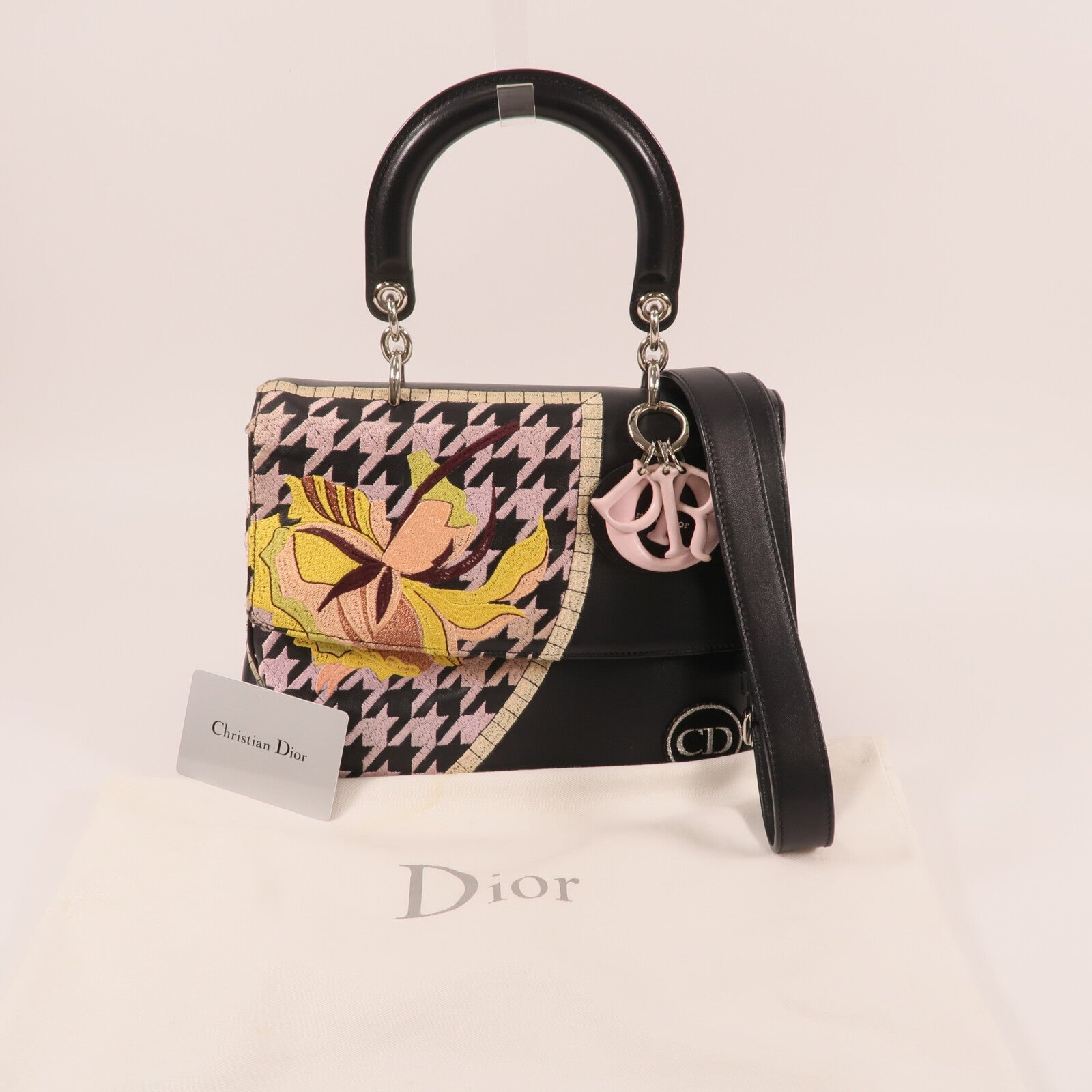 Dior 牛皮皮革Hand Bag銀扣手挽肩背兩用袋