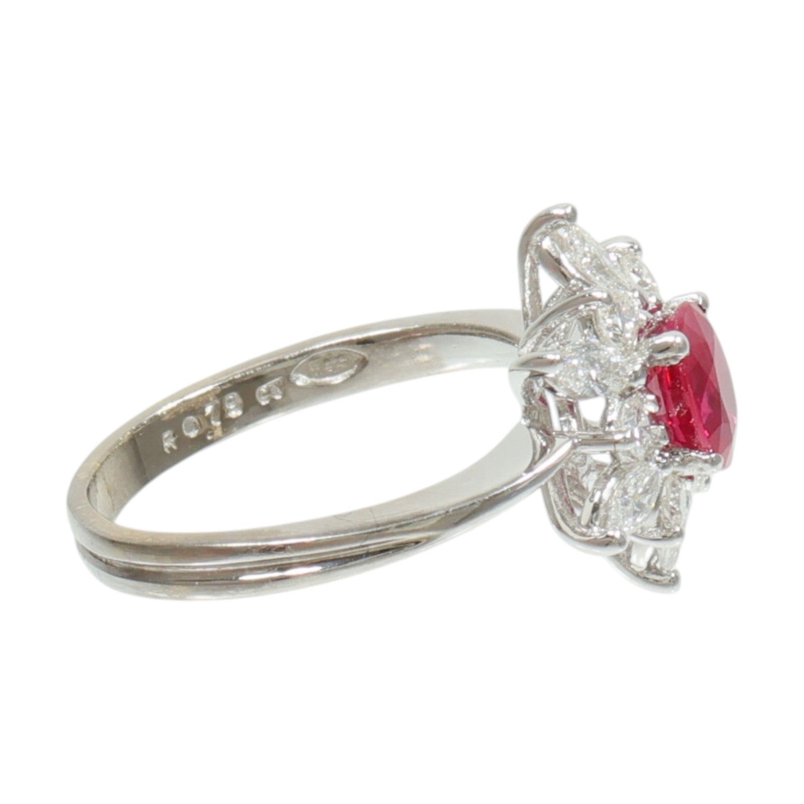 JEWELRY 18K白金Ruby Diamond Ring紅寶石/鑽石戒指