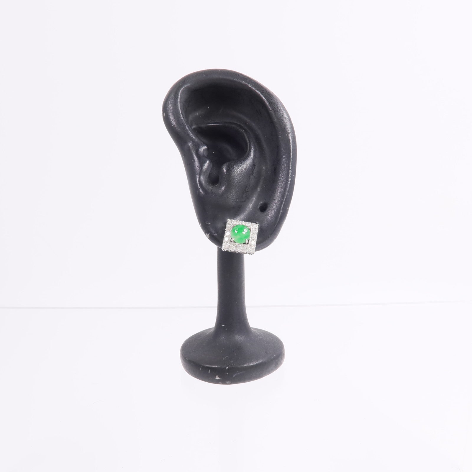 JEWELRY 18K白金Jade Diamond Earrings翡翠/鑽石耳環