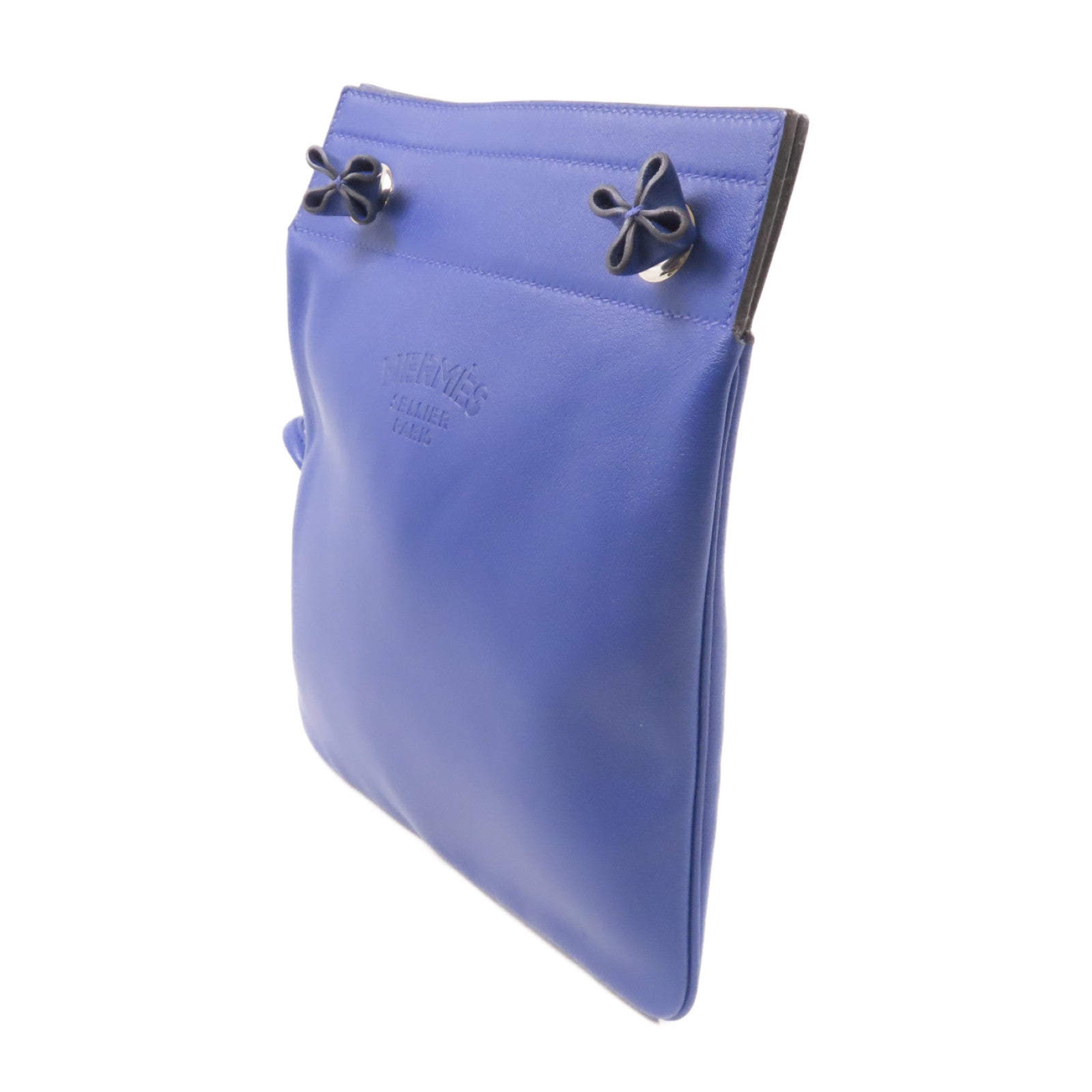 HERMES Swift皮革Aline Shoulder Bag銀扣肩背袋7T Bleu Electrique/電光藍色