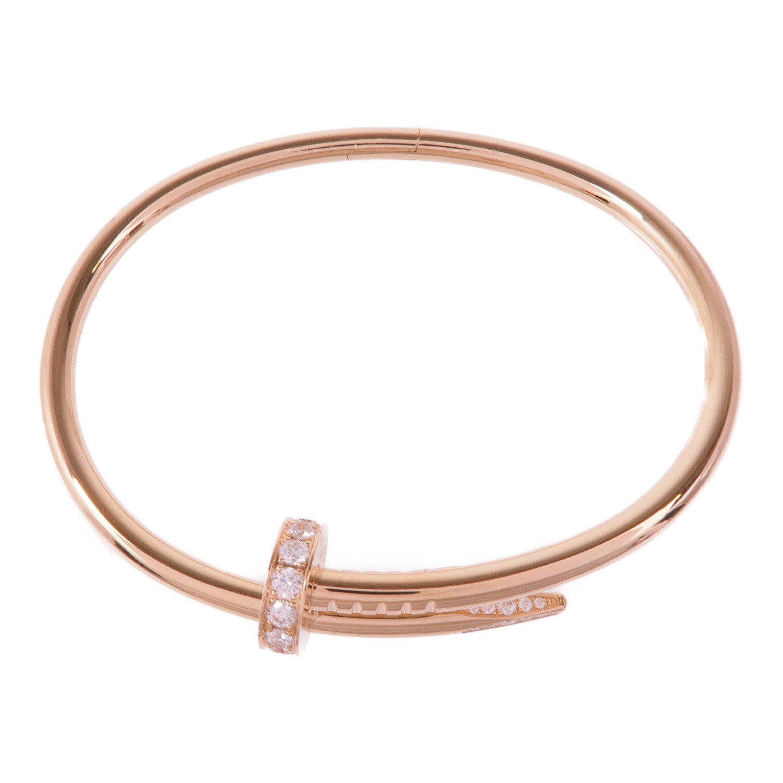 CARTIER 18K玫瑰金Juste Un Clou Bracelet鑽石手鐲Cartier#17