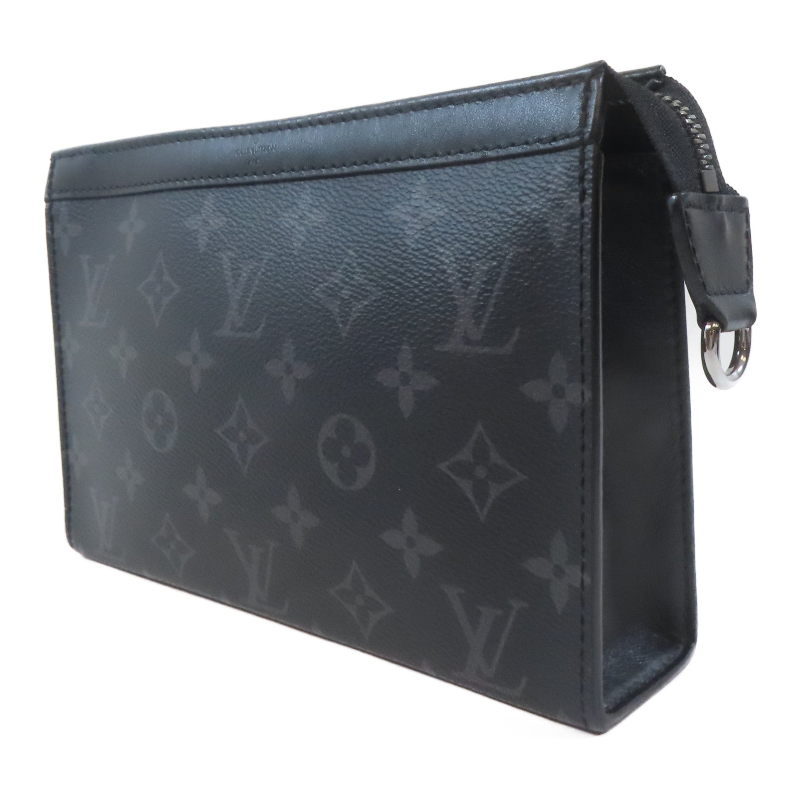 LOUIS VUITTON Monogram Eclipse Gaston銀扣肩背袋黑色