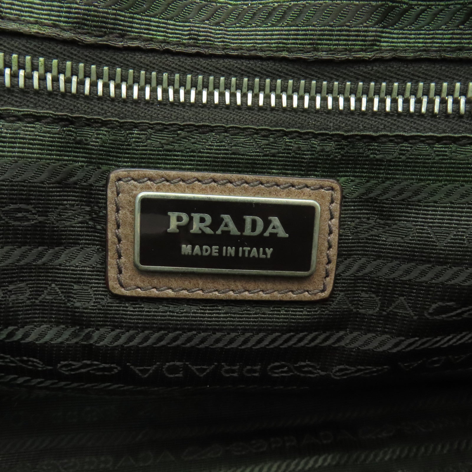 PRADA 【清倉大減價】牛皮皮革2way Shoulder Bag金扣手拿包米色/灰色