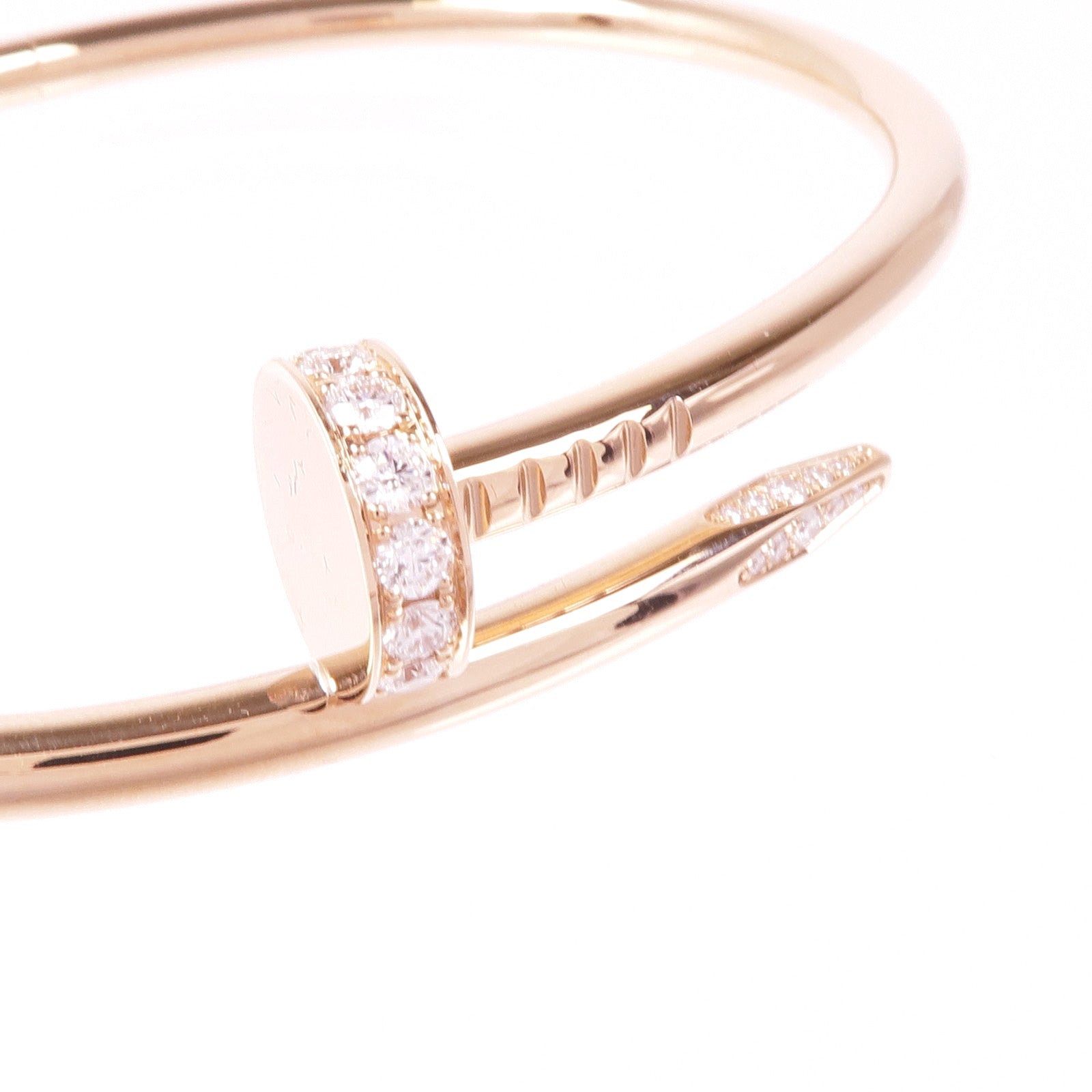 CARTIER 18K玫瑰金Juste Un Clou Bracelet鑽石手鐲Cartier#17