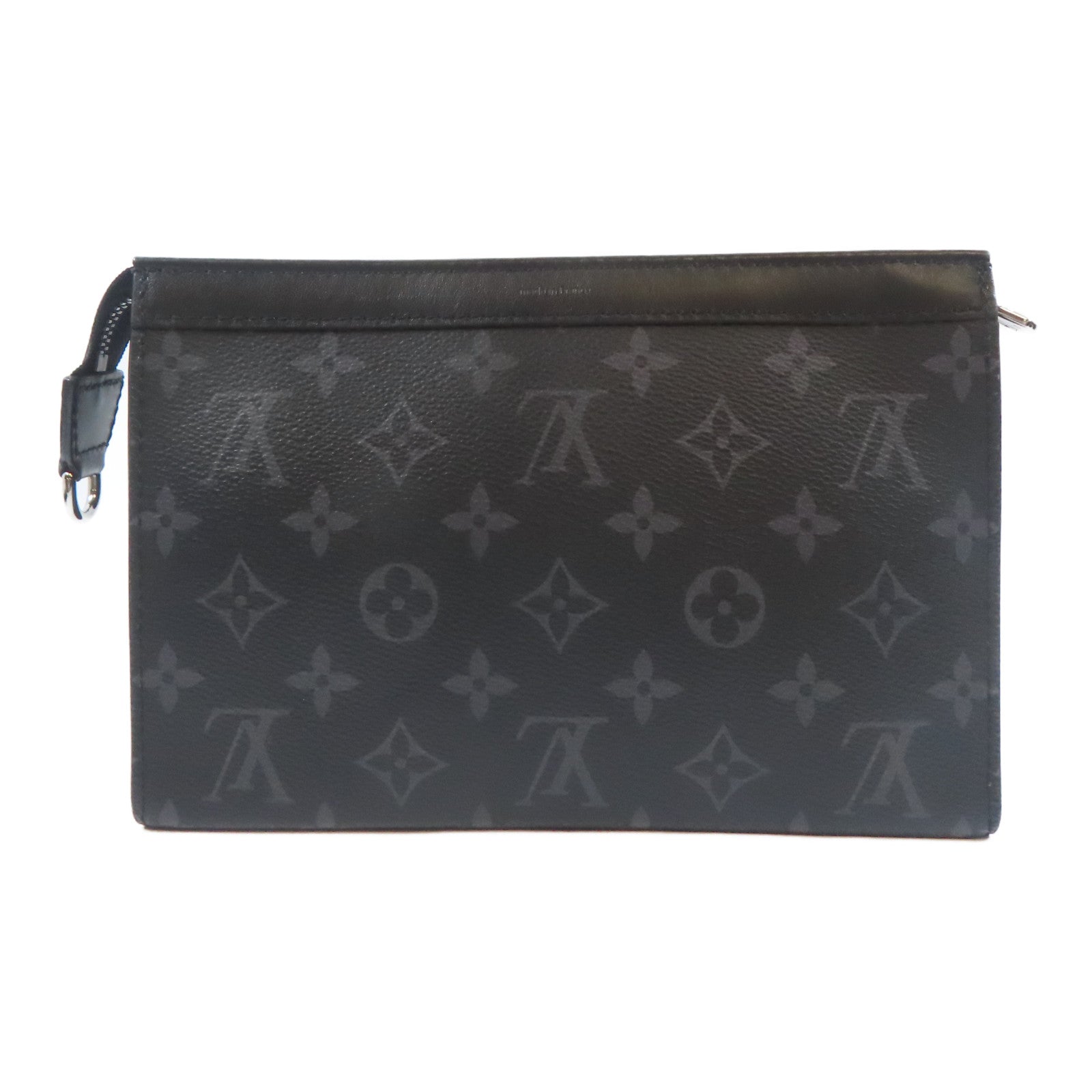 LOUIS VUITTON Monogram Eclipse Gaston銀扣肩背袋黑色