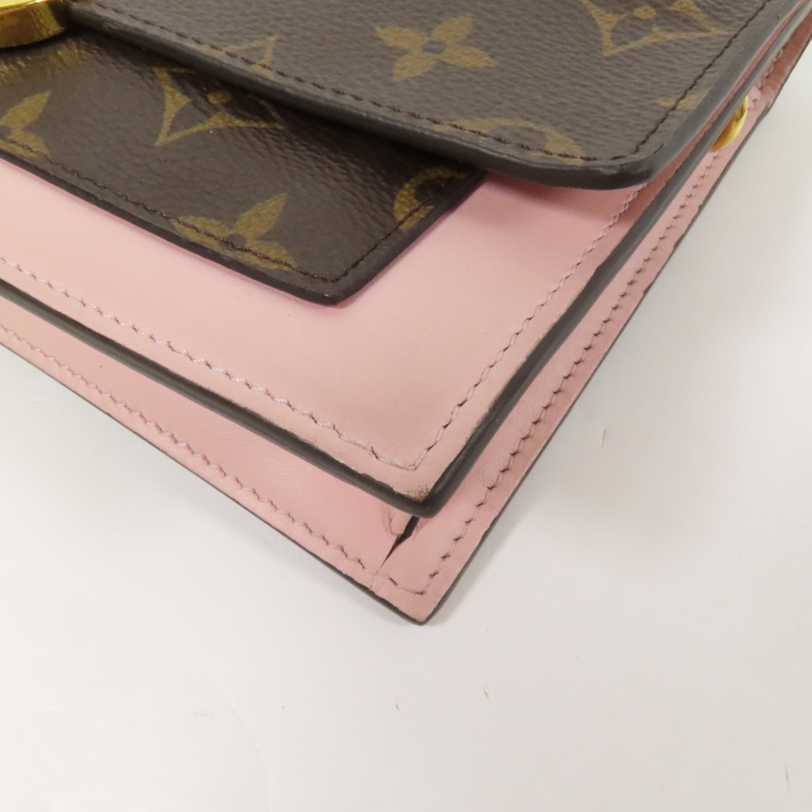 LOUIS VUITTON Monogram Flore Chain Wallet金扣鏈帶肩背袋