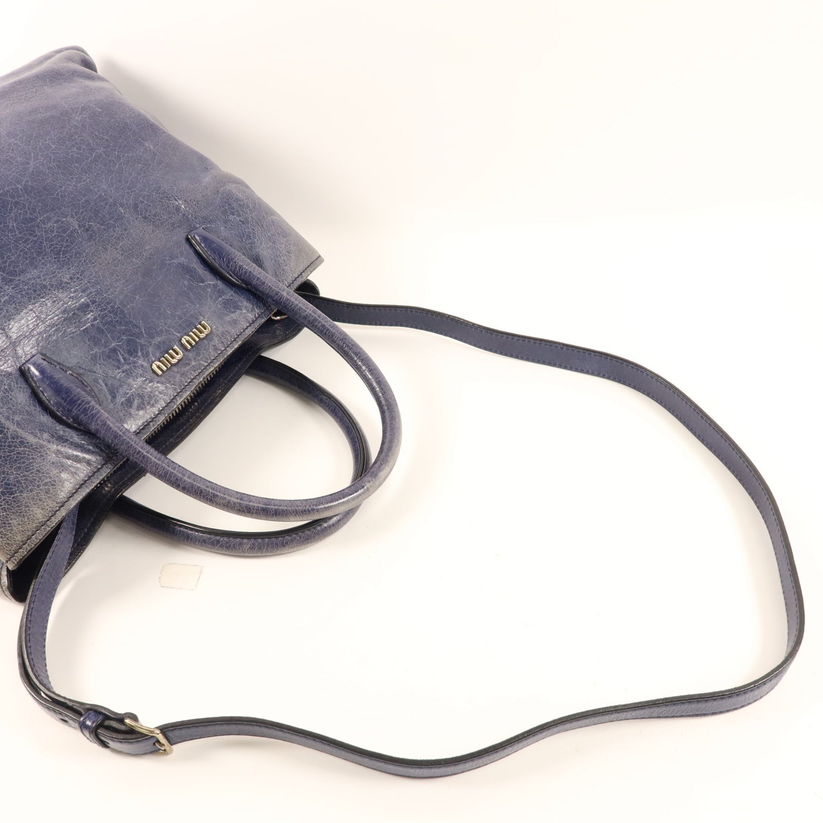 Miu Miu 牛皮皮革2 Way Shoulder Bag銀扣手挽肩背兩用袋