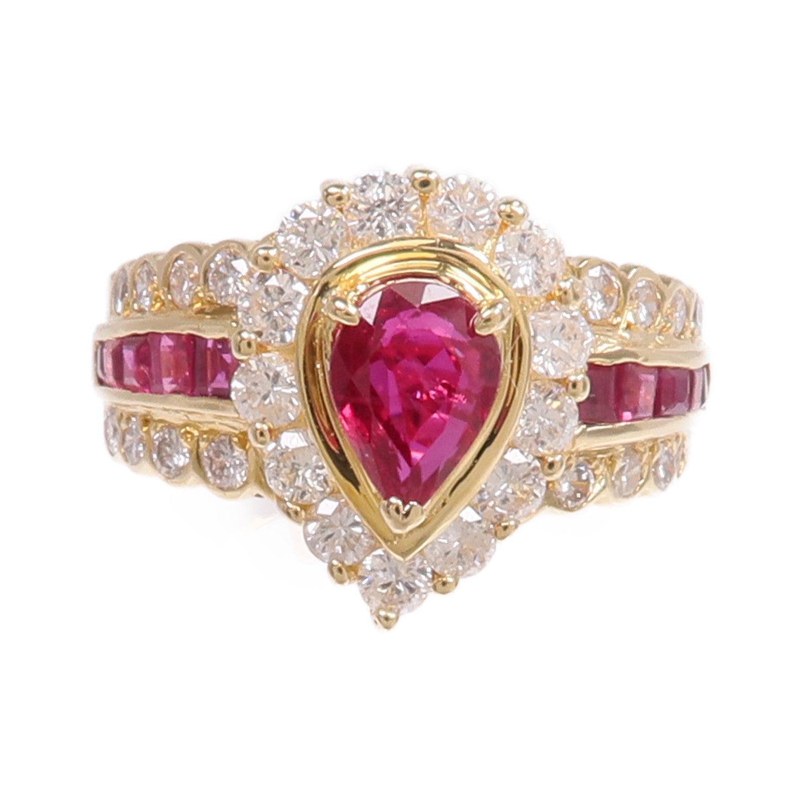 JEWELRY 18K黃金Ruby Diamond Ring紅寶石/鑽石戒指US#6