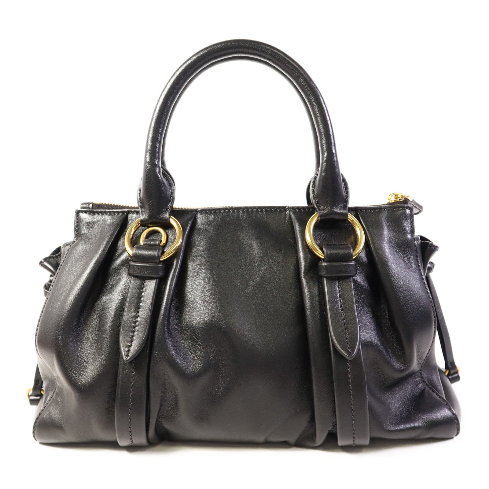 Miu Miu 羊皮皮革2 Way Shoudler Bag金扣手挽肩背兩用袋