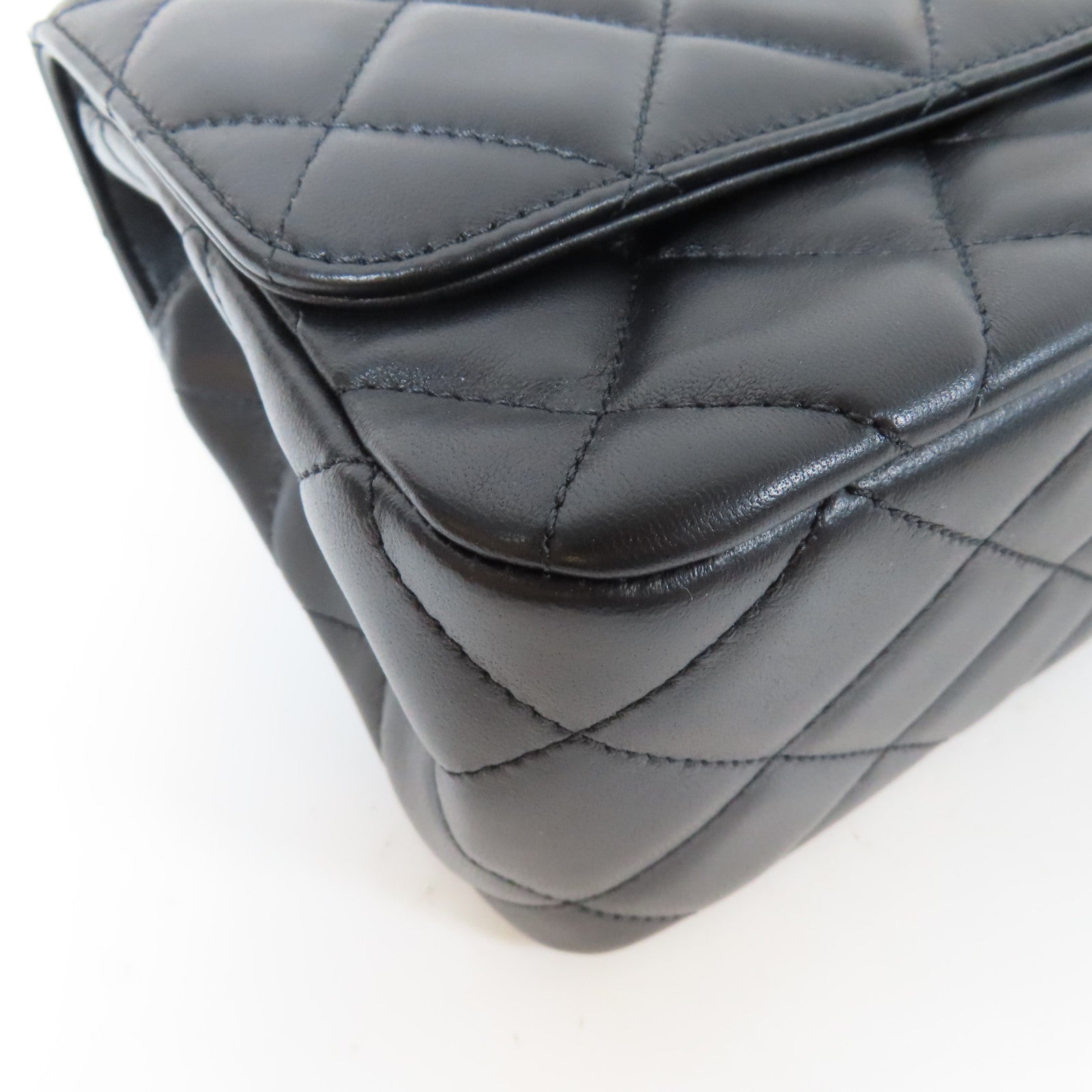 CHANEL 【激減優惠】菱格羊皮皮革Top Handle Flap金扣鏈帶手挽肩背兩用袋黑色