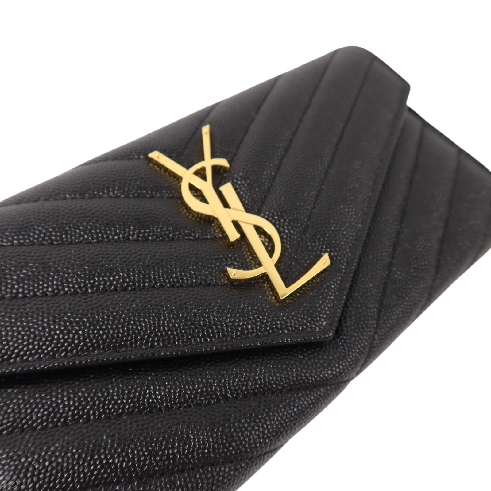 SAINT LAURENT 牛皮皮革Cassandre Matelasse Large Flap Wallet金扣長錢包