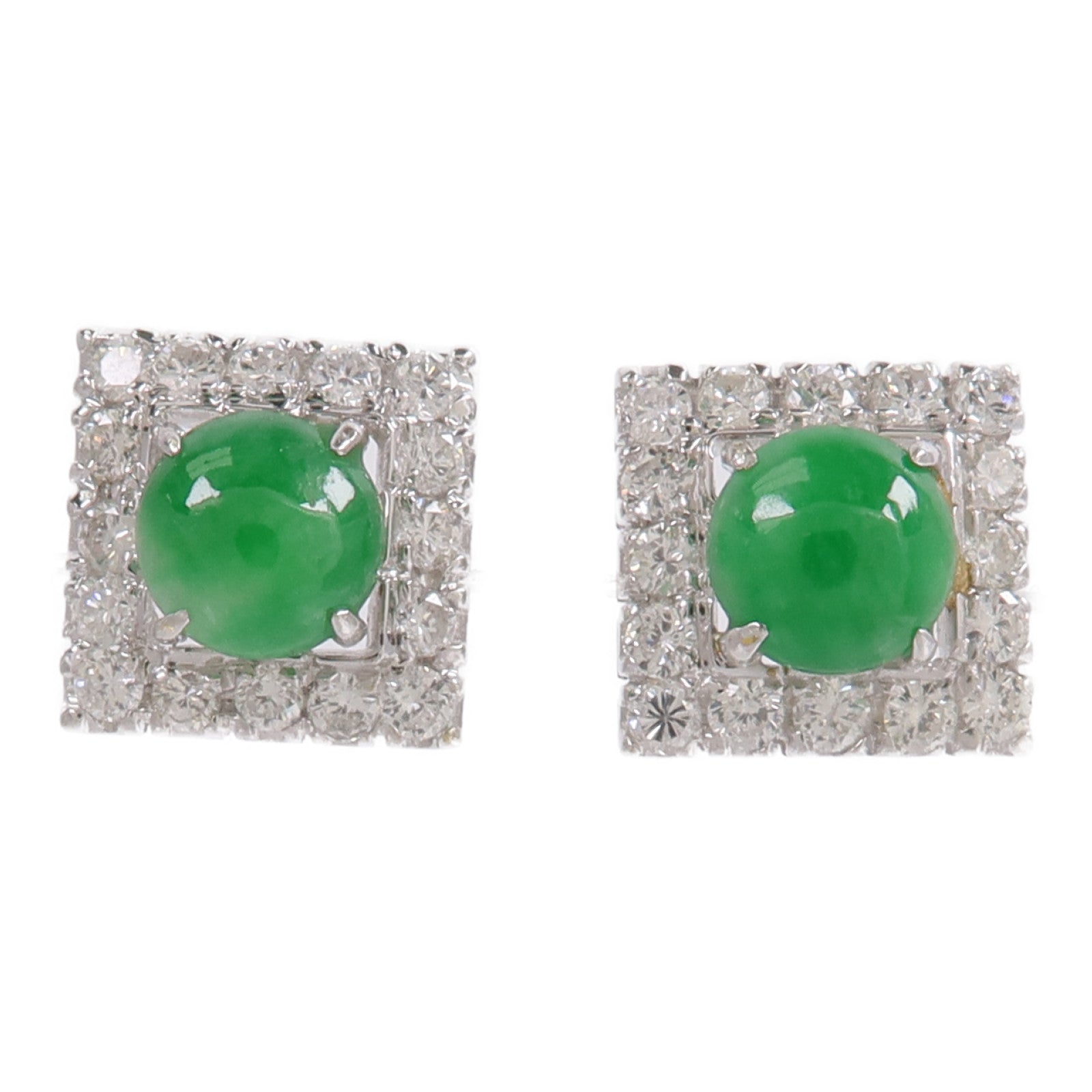 JEWELRY 18K白金Jade Diamond Earrings翡翠/鑽石耳環