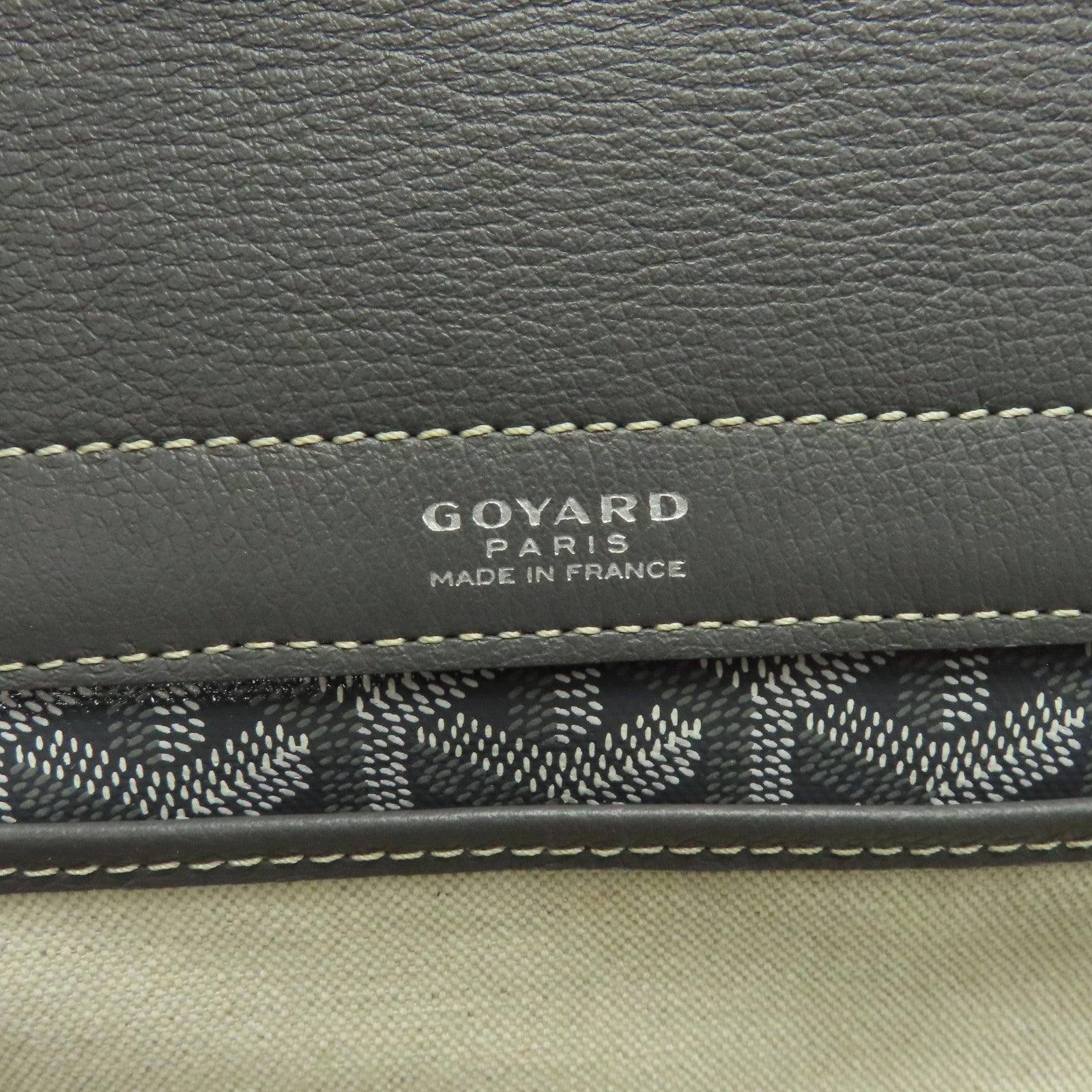GOYARD 塗層帆布Sac Rouette Souple PM銀扣肩背袋灰色