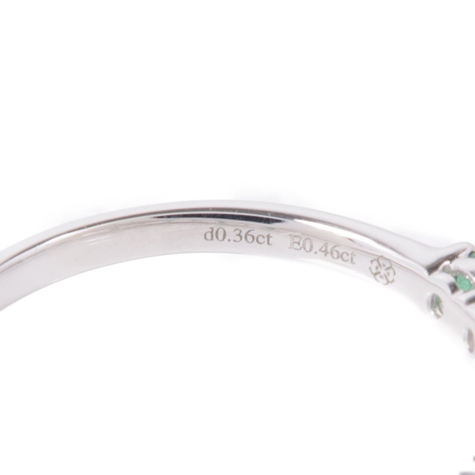 JEWELRY (PRICE DOWN) Emerald Diamond Ring 18K White Gold US#6