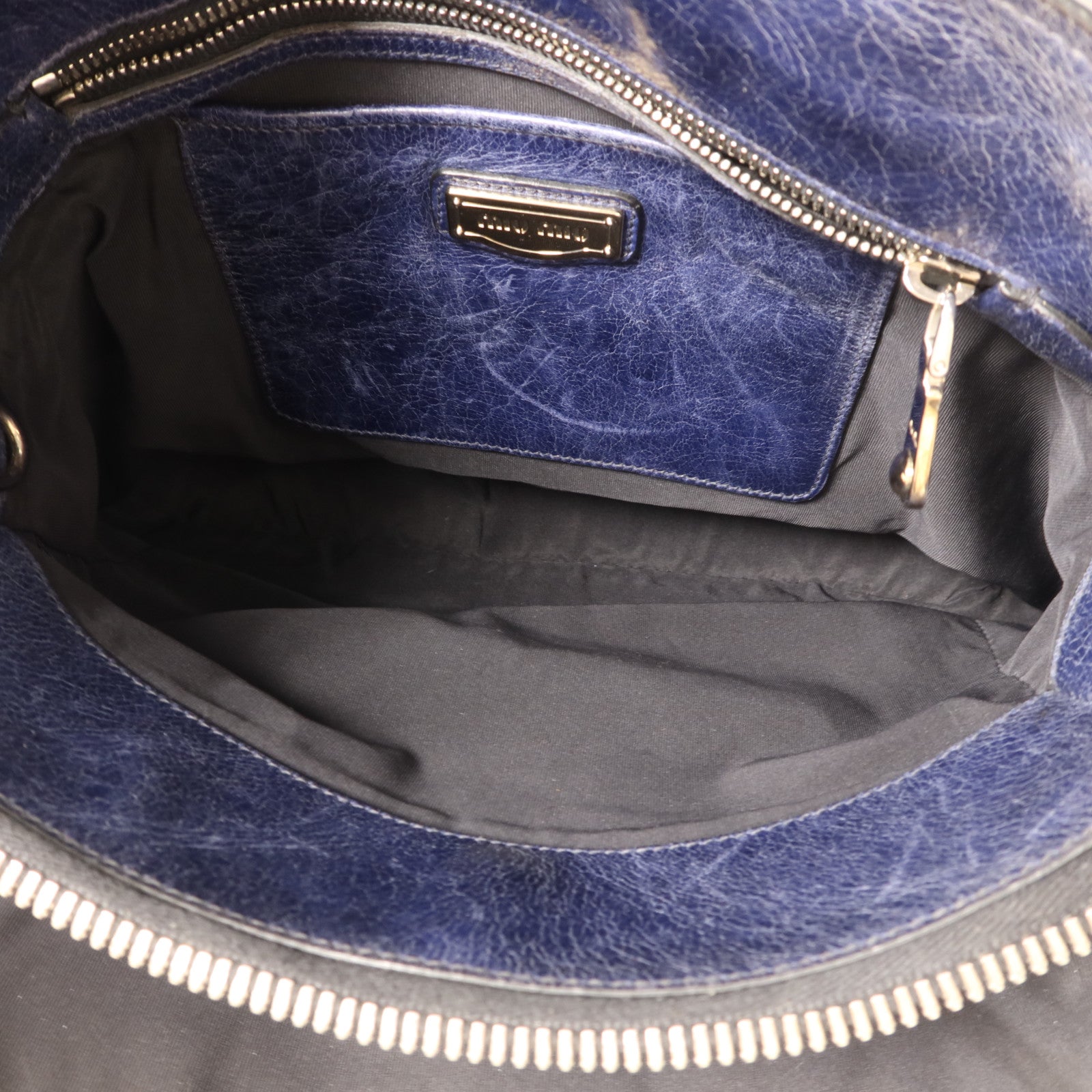 Miu Miu 牛皮皮革2 Way Shoulder Bag銀扣手挽肩背兩用袋