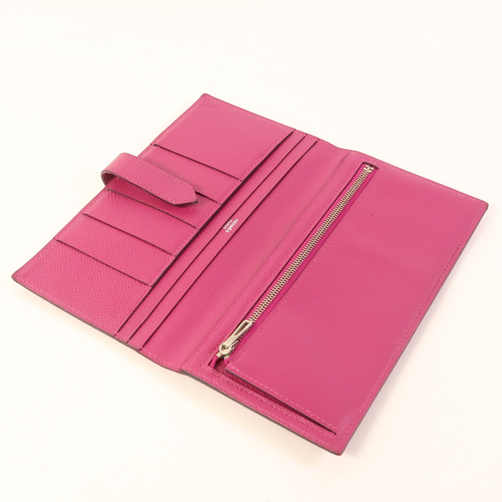 HERMES Epsom皮革Bearn Long Wallet銀扣長錢包