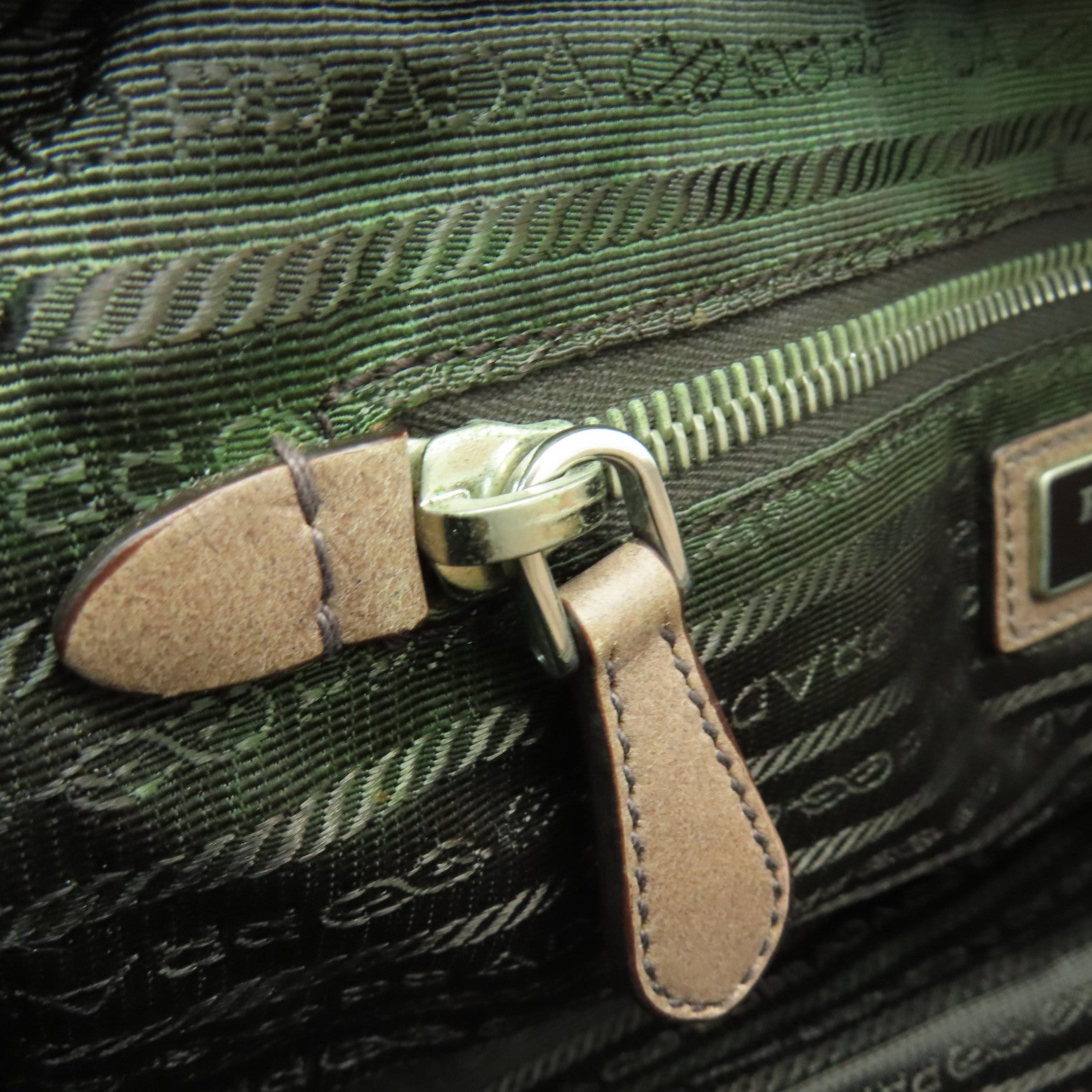 PRADA 【清倉大減價】牛皮皮革2way Shoulder Bag金扣手拿包米色/灰色