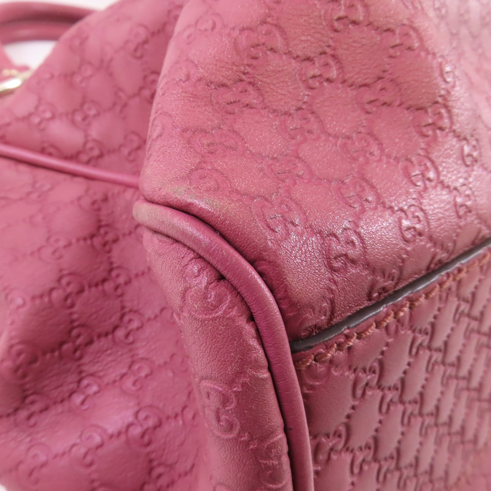 GUCCI 牛皮皮革Sukey Tote Bag金扣肩背袋深粉紅色