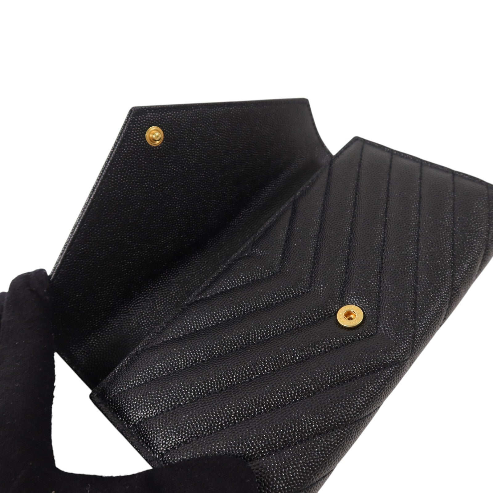 SAINT LAURENT 牛皮皮革Cassandre Matelasse Large Flap Wallet金扣長錢包