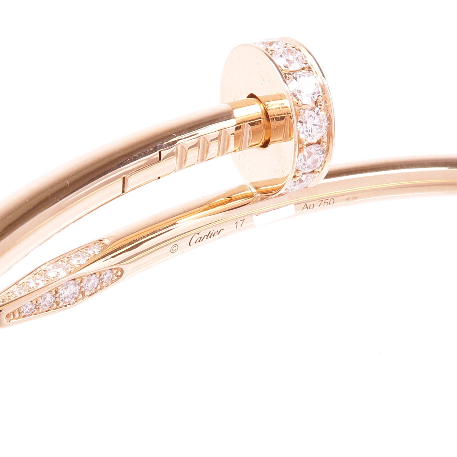 CARTIER 18K玫瑰金Juste Un Clou Bracelet鑽石手鐲Cartier#17