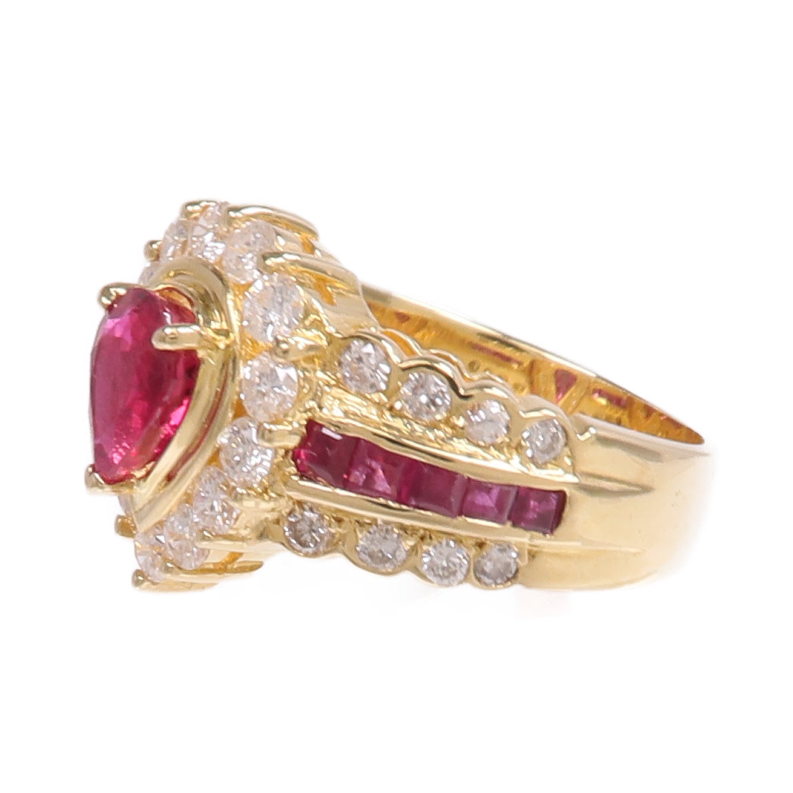 JEWELRY 18K黃金Ruby Diamond Ring紅寶石/鑽石戒指US#6