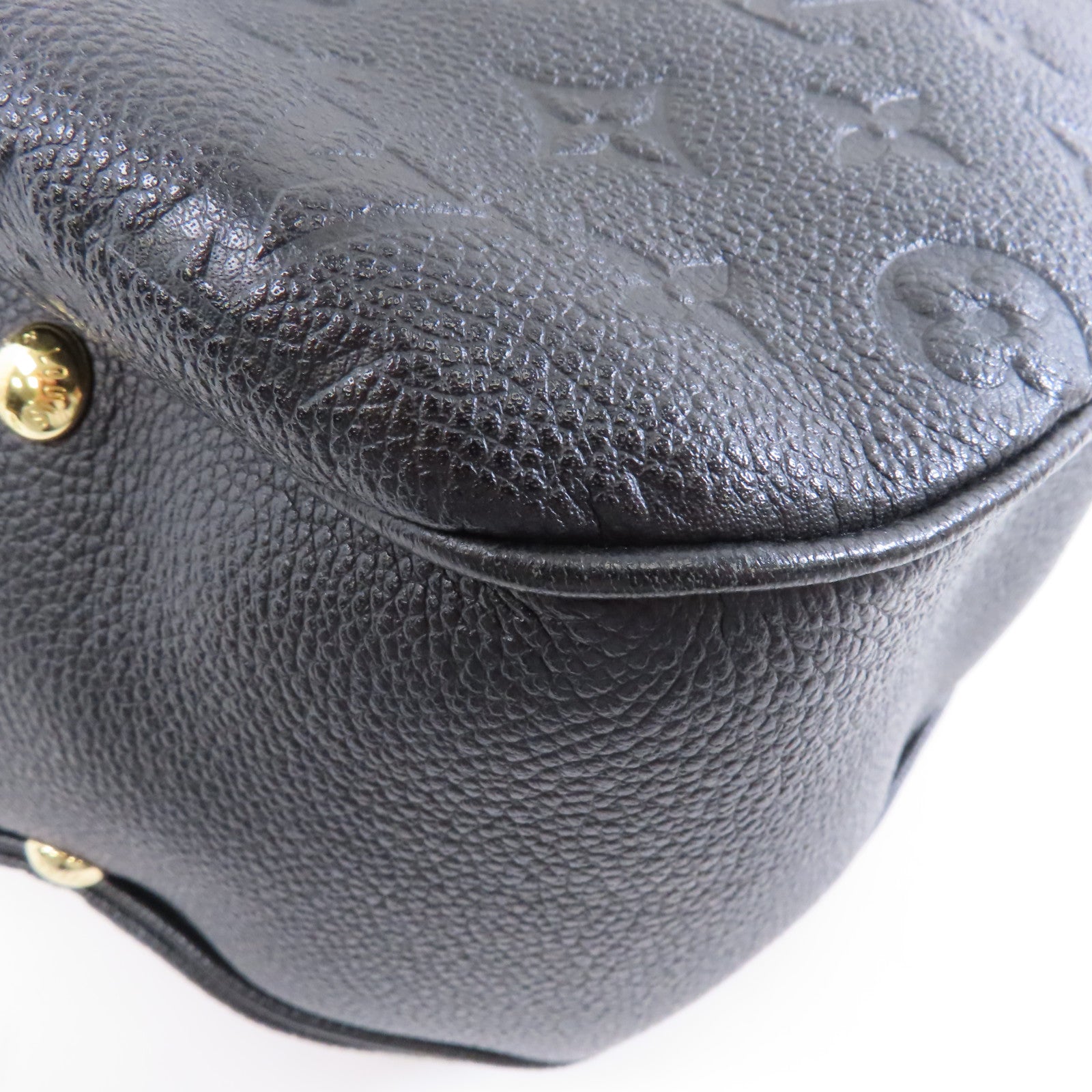 LOUIS VUITTON Monogram Empreinte Spontini金扣手挽肩背兩用袋黑色