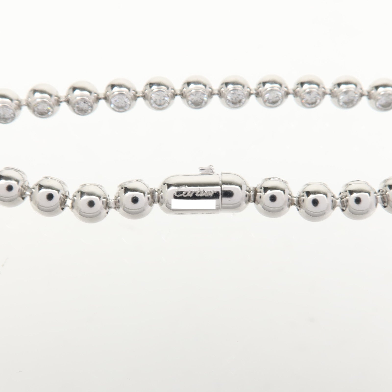 CARTIER 18K白金Perles De Diamants鑽石手鏈