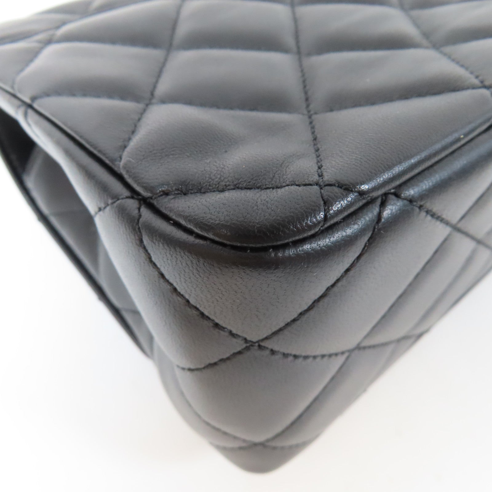CHANEL 【激減優惠】菱格羊皮皮革Top Handle Flap金扣鏈帶手挽肩背兩用袋黑色