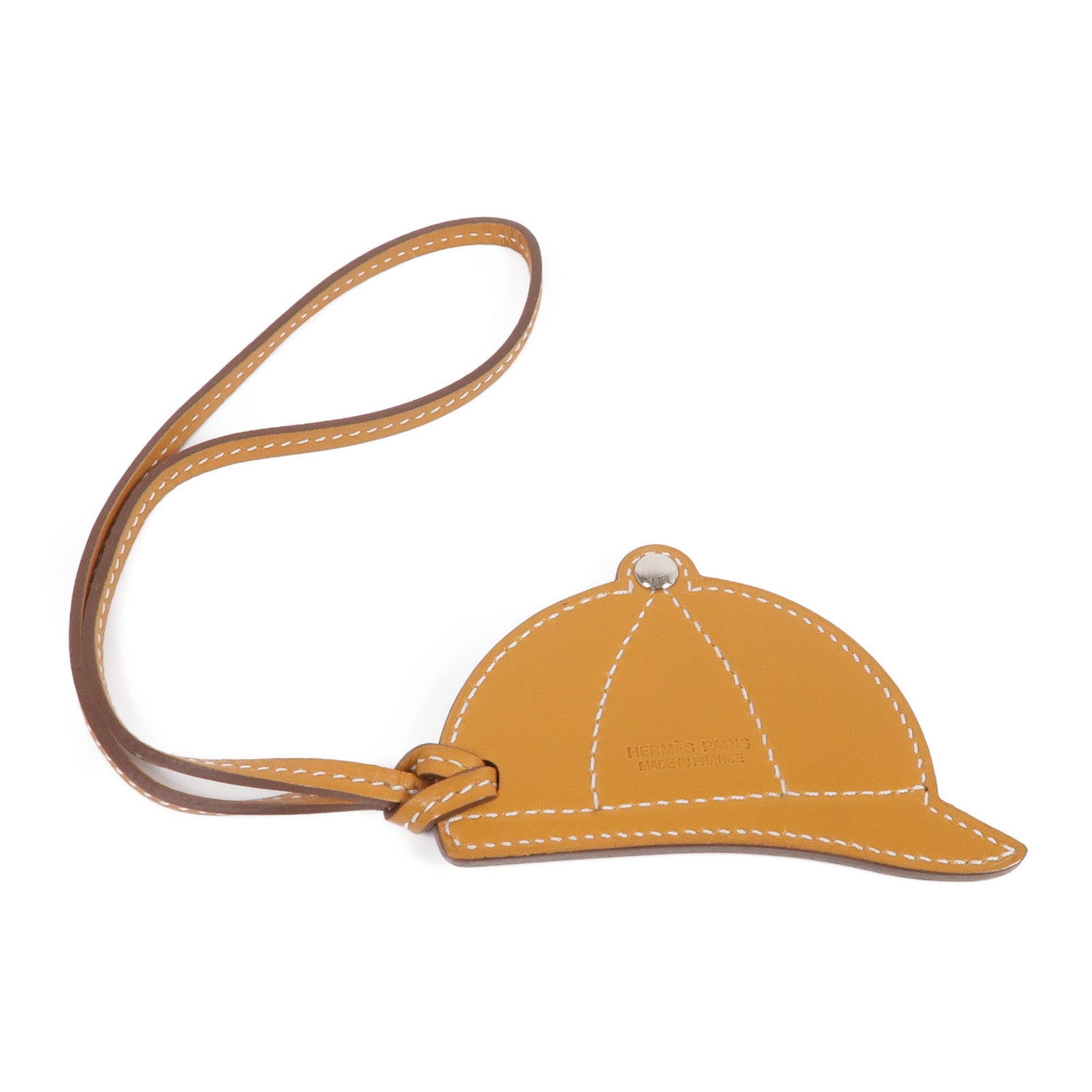 HERMES Swift/Butler皮革Paddock Bombe銀扣掛飾