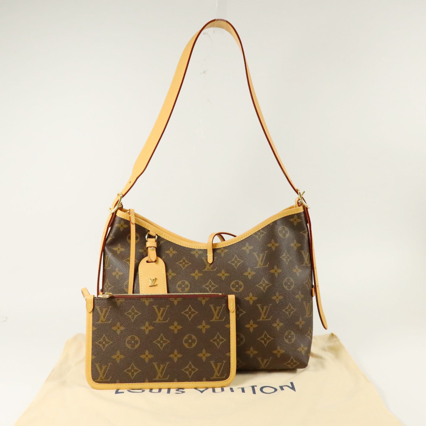 LOUIS VUITTON Monogram CarryAll PM金扣肩背袋