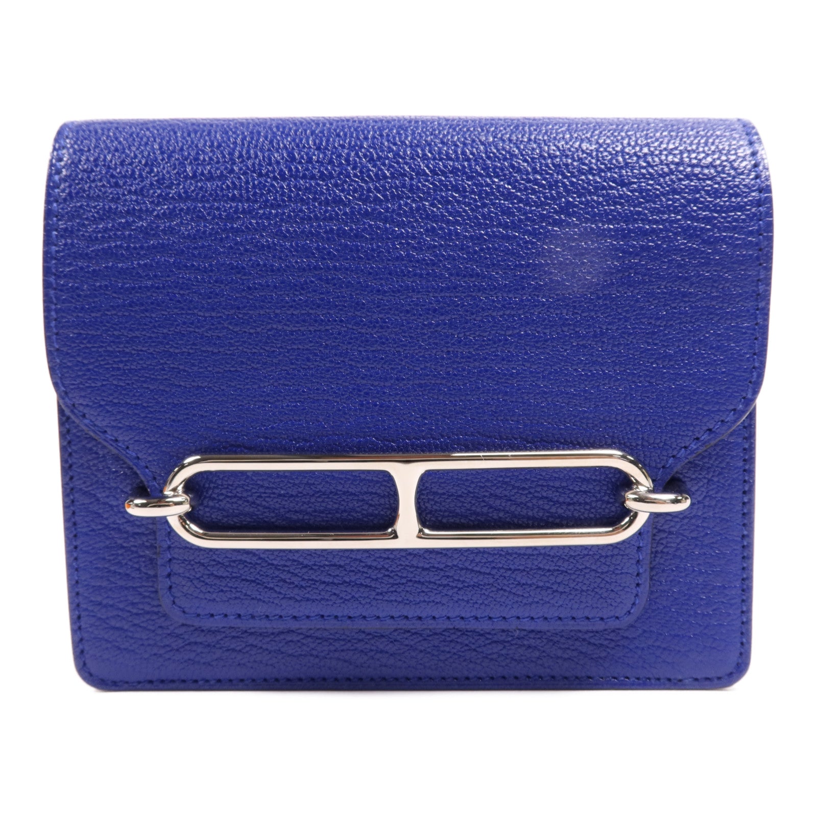 HERMES 【激減優惠】Chevre皮革Roulis Slim手拿包Bleu Electrique
