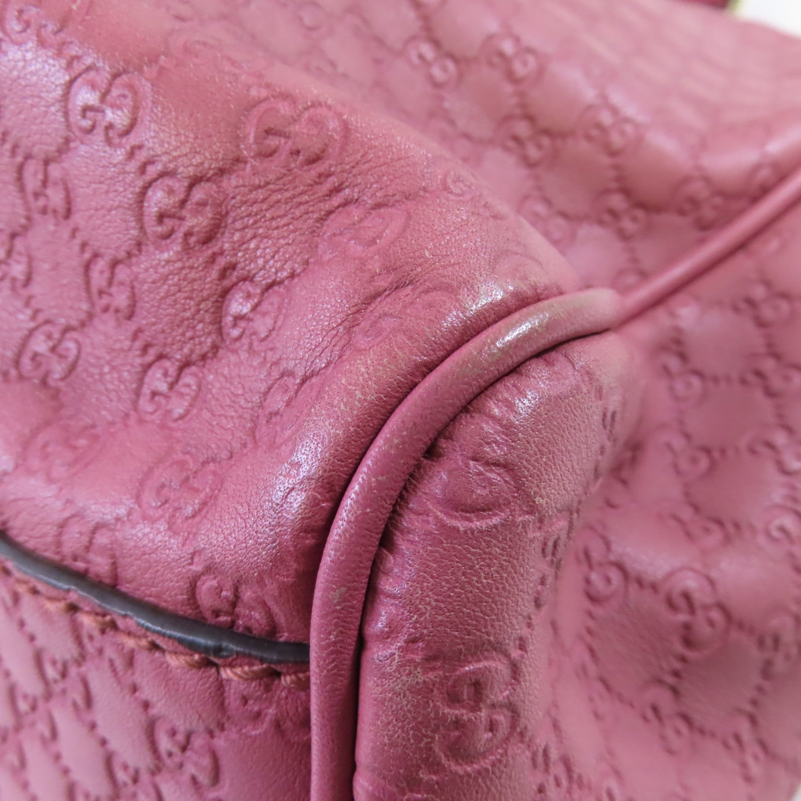 GUCCI 牛皮皮革Sukey Tote Bag金扣肩背袋深粉紅色